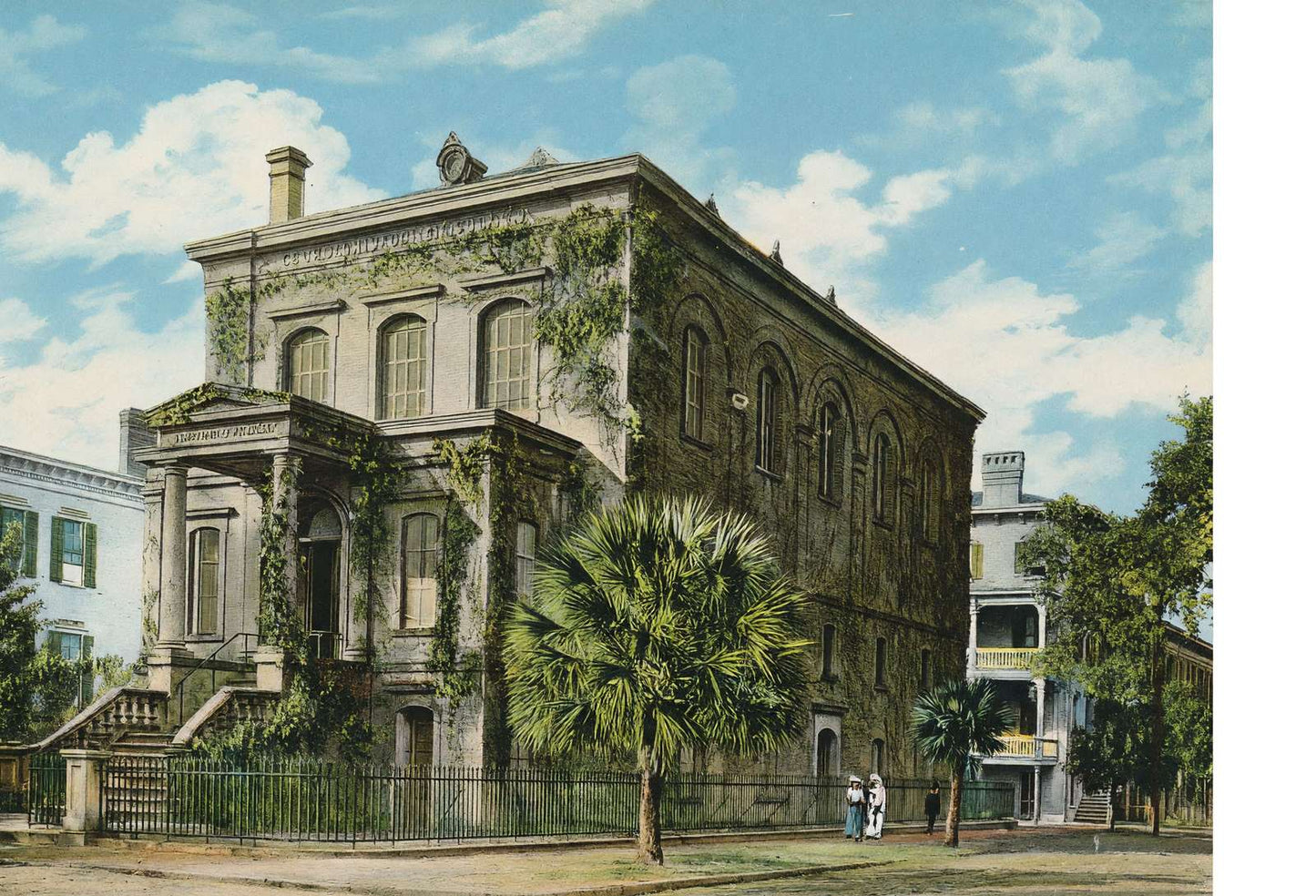 Public Library Savannah GA in 1905 Vintage Print (7 Sizes) - Premium Print