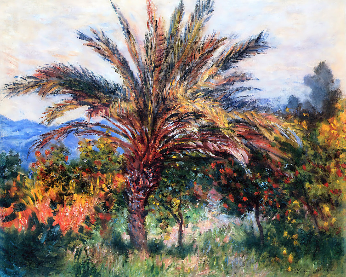 Palm Tree at Bordighera Painting by Claude Monet 8x10" Art Print