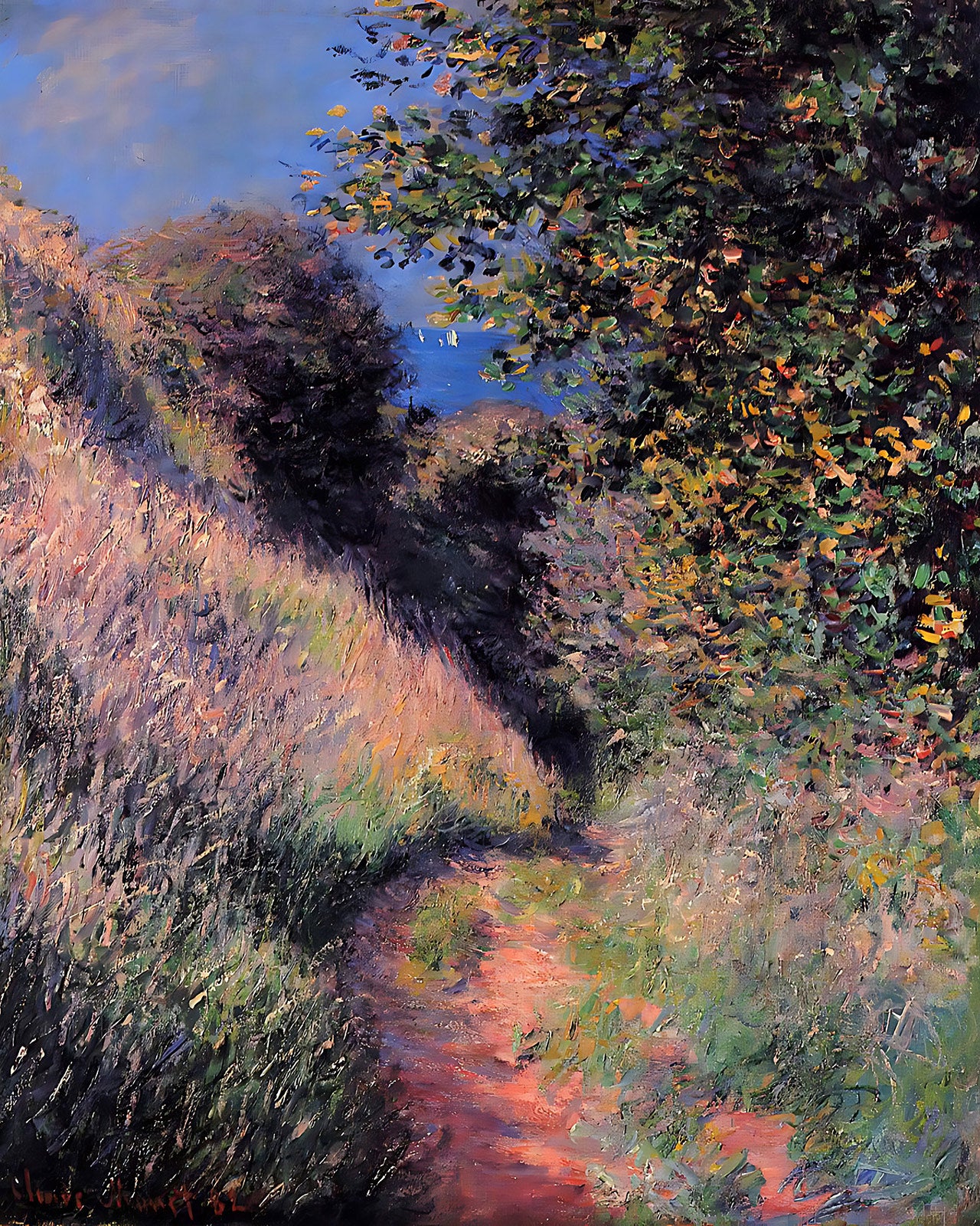 Path at Pourville Painting by Claude Monet 8x10" Art Print