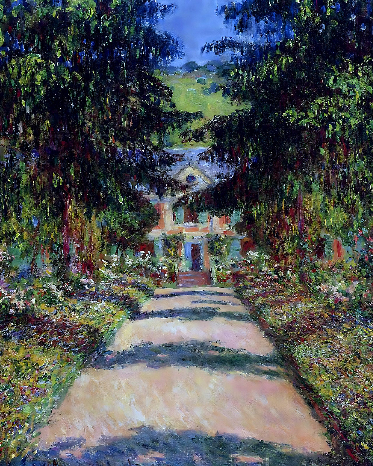 Pathway in Monet's Garden at Giverny (1900) Painting by Claude Monet 8x10" Art Print