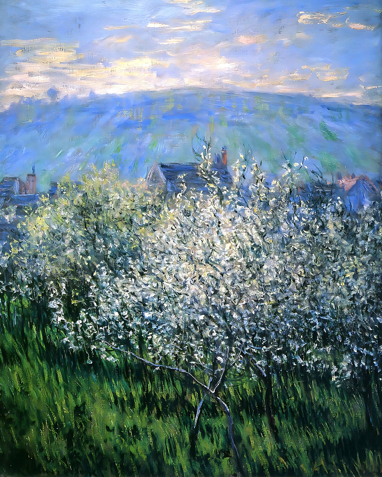 Plums Blossom Painting by Claude Monet 8x10" Art Print