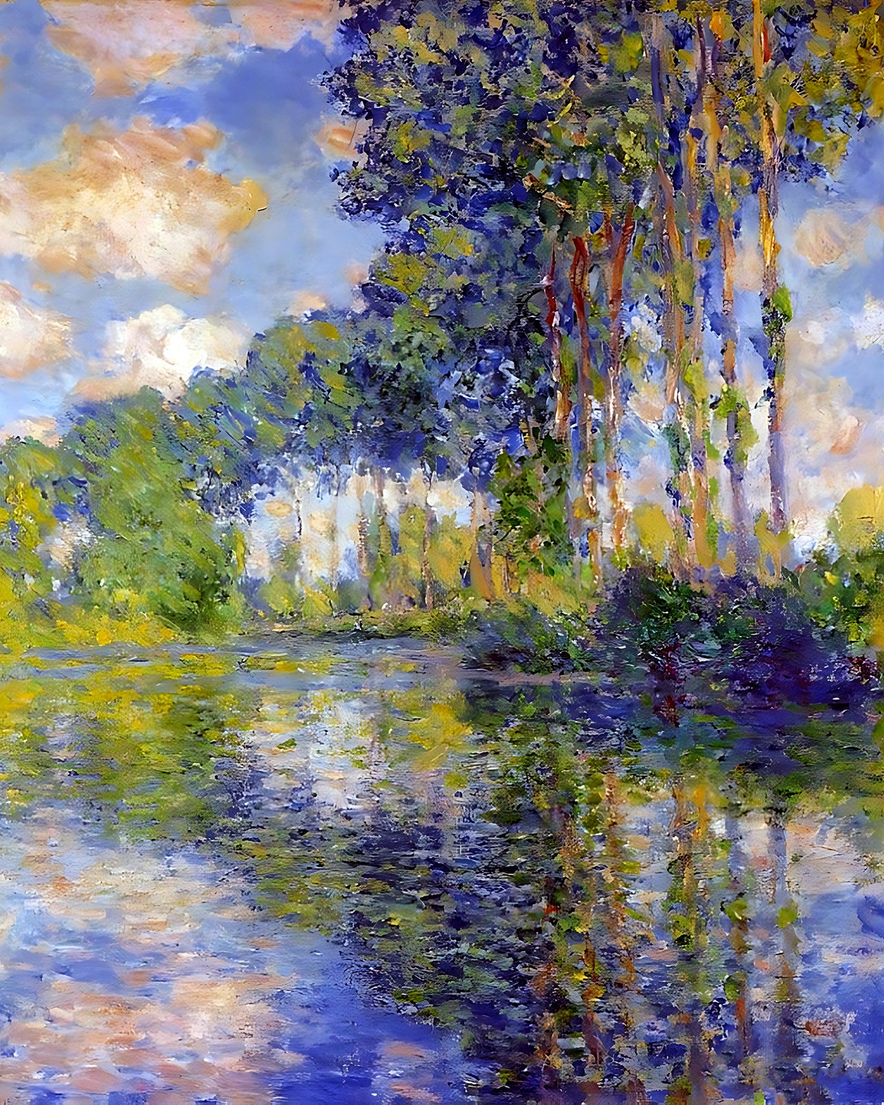 Poplars on the Epte Painting by Claude Monet 8x10" Art Print