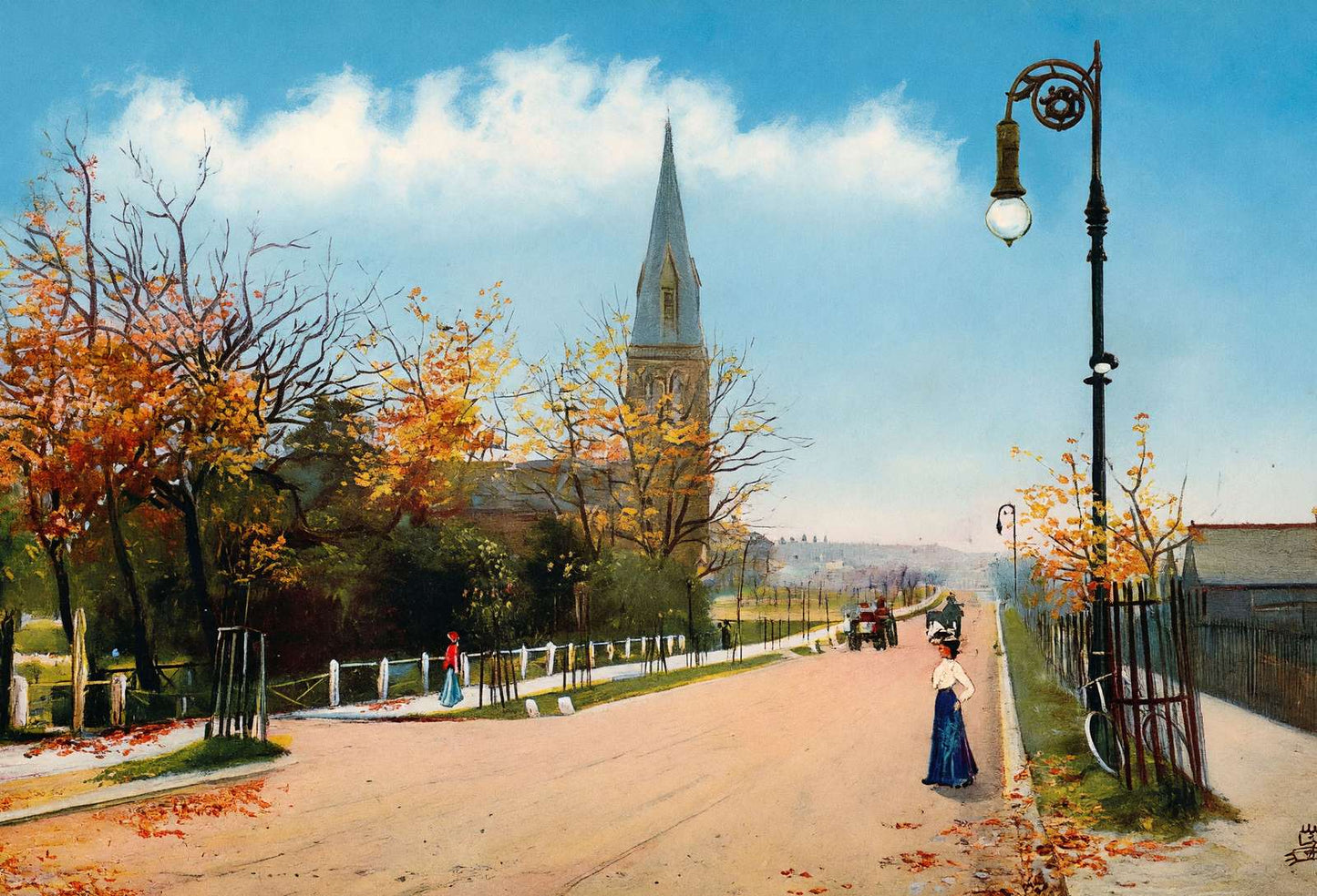 Queen's Avenue Showing St George's Church Aldershot in 1904 Vintage Print