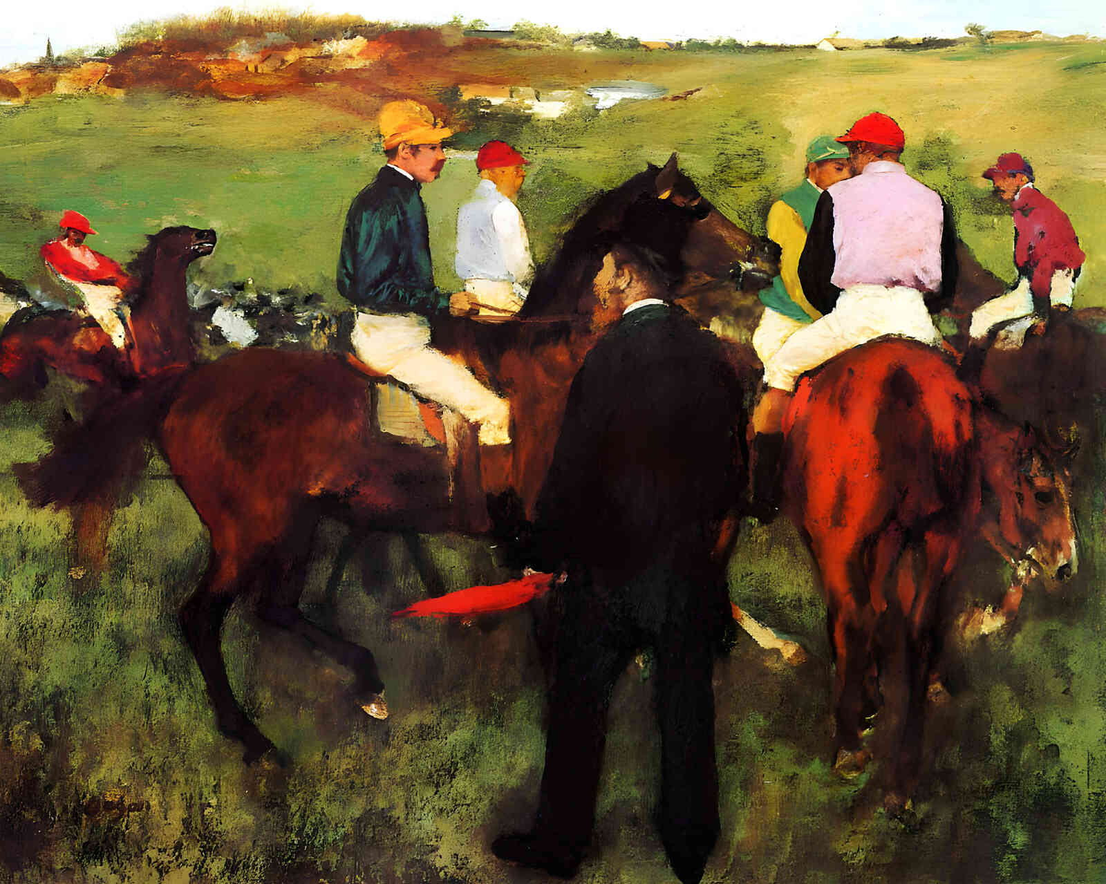 Racehorses at Longchamp 1875 Painting by Edgar Degas 8x10" Art Print
