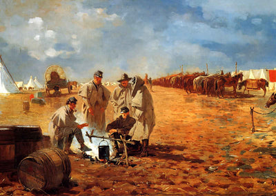 Rainy Day in Camp 1871 Art Print (6 Sizes) High Quality - Retouched