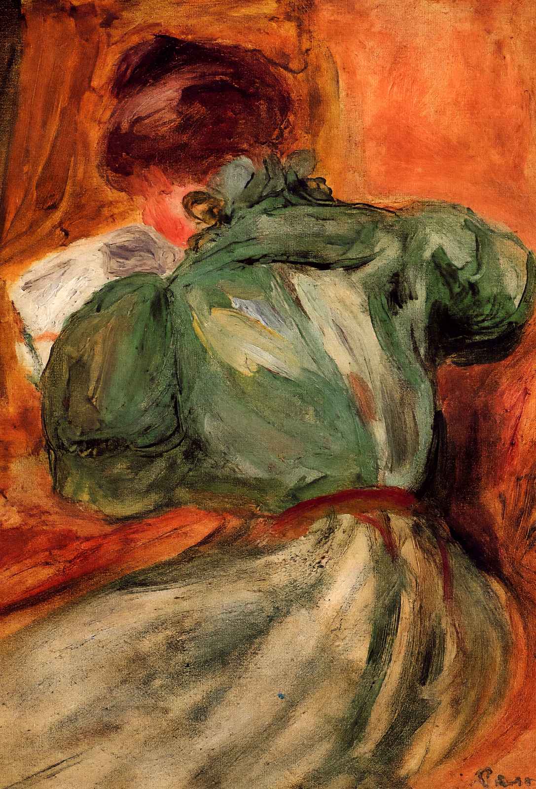 Reader in Green 1894 Painting by Pierre-Auguste Renoir Art Print (6 Sizes)