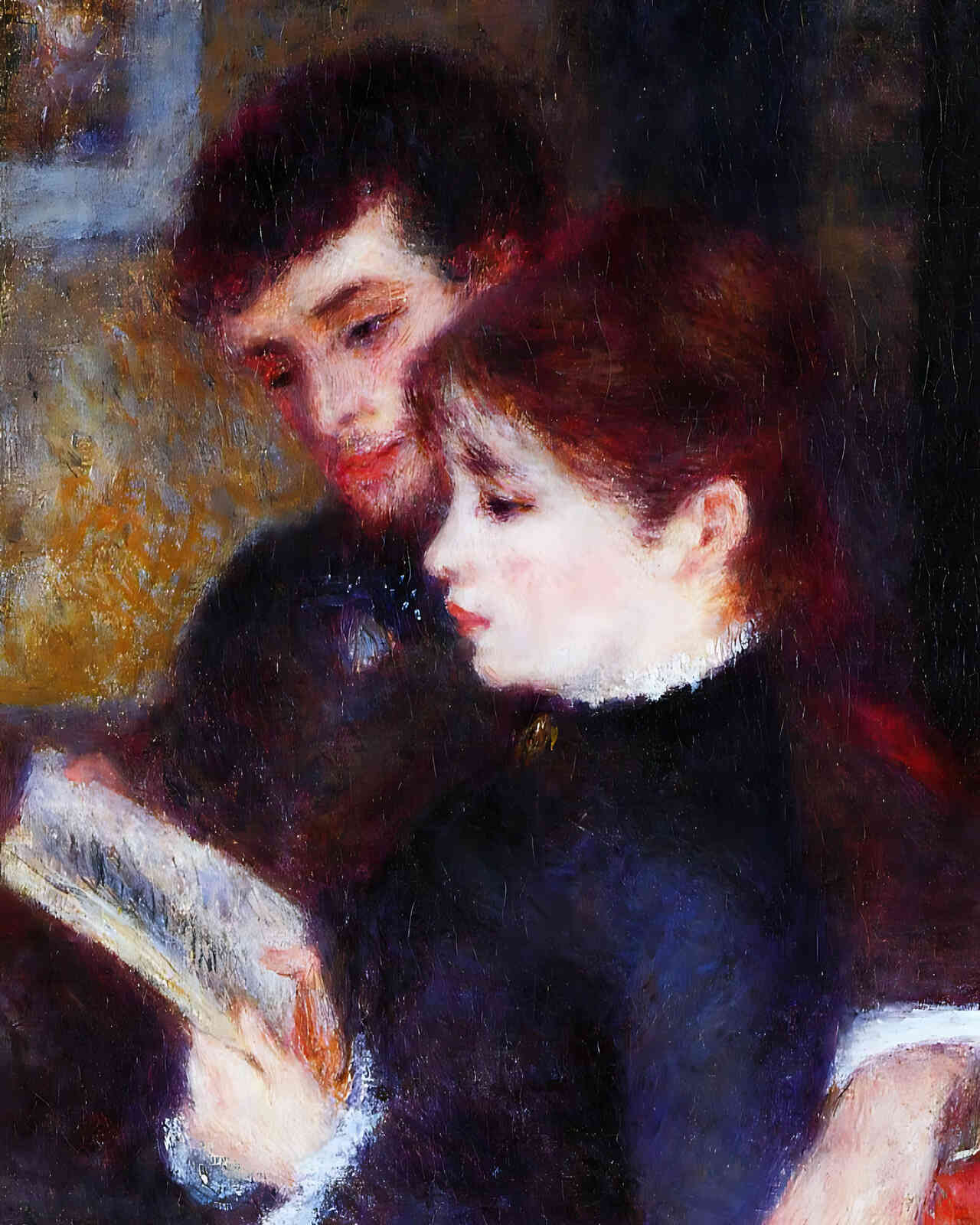 Reading Couple (Edmond Renoir and Marguerite Legrand) 8x10" Print (High Quality)