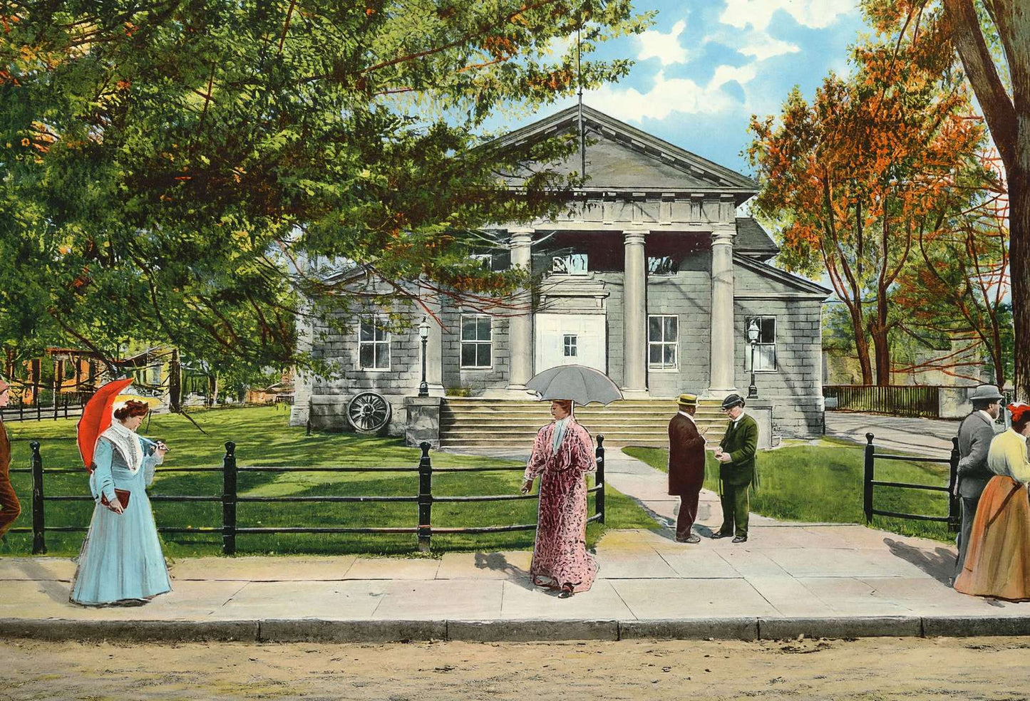 Redwood Library Newport RI in 1905 Vintage Print (7 Sizes)