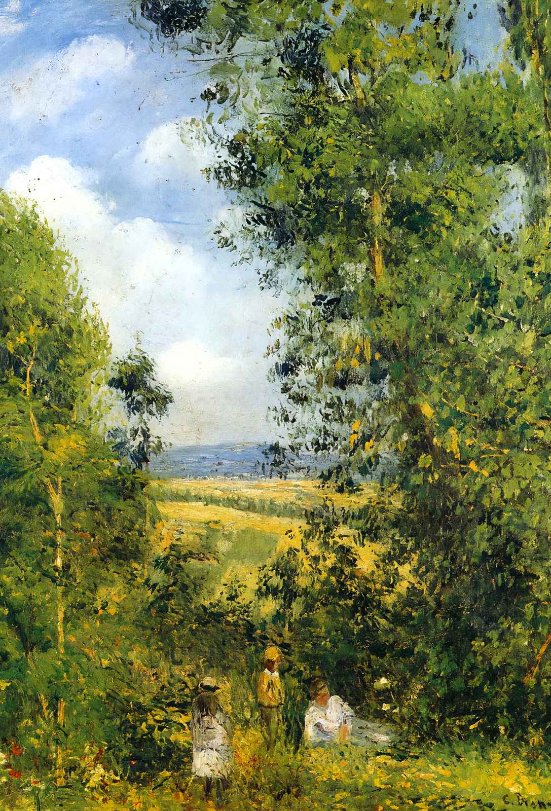 Resting in the Woods Pontoise 1878 by Camille Pissarro Fine Art Print (6 Sizes)