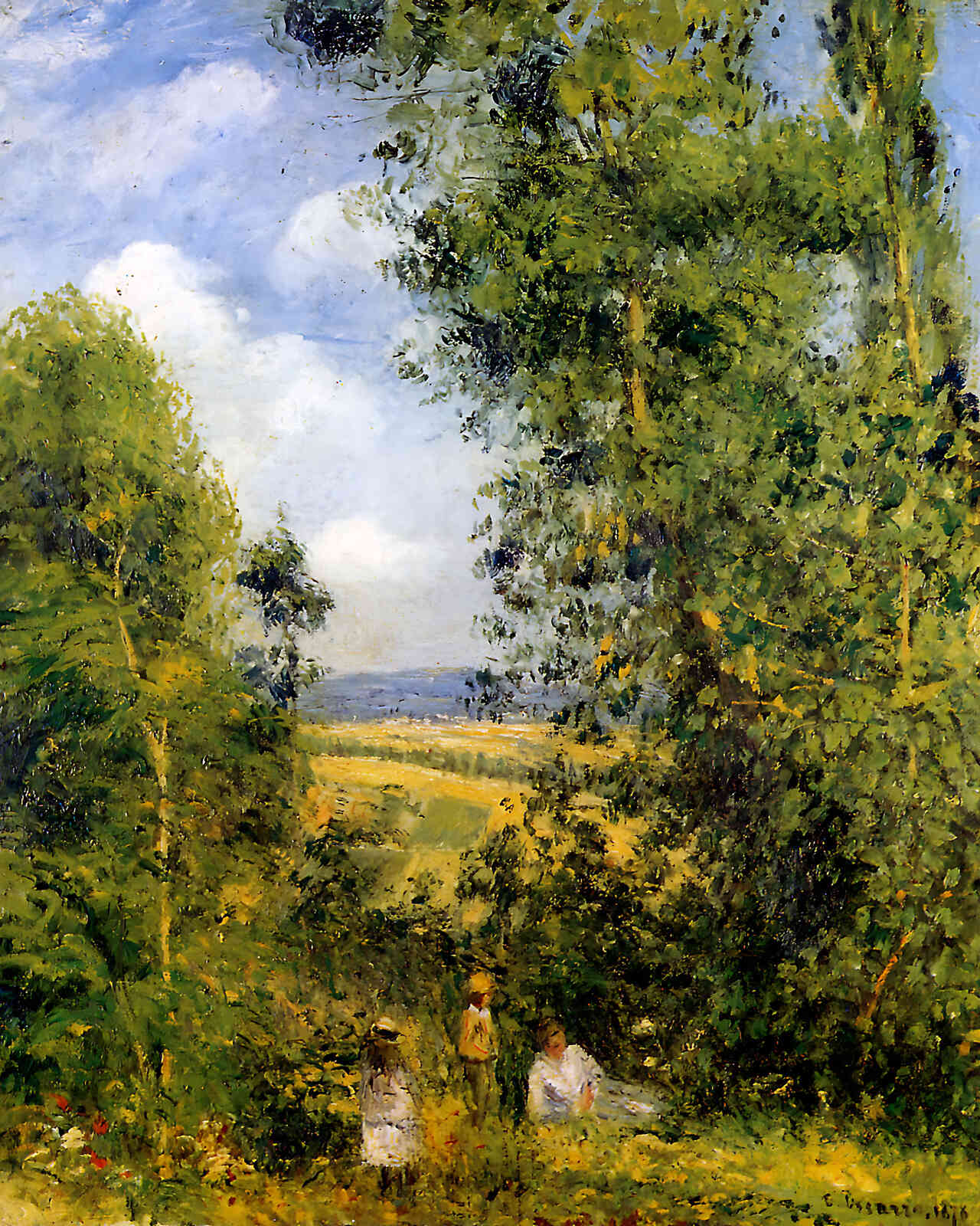 Resting in the Woods Pontoise Painting by Camille Pissarro 8x10" Art Print