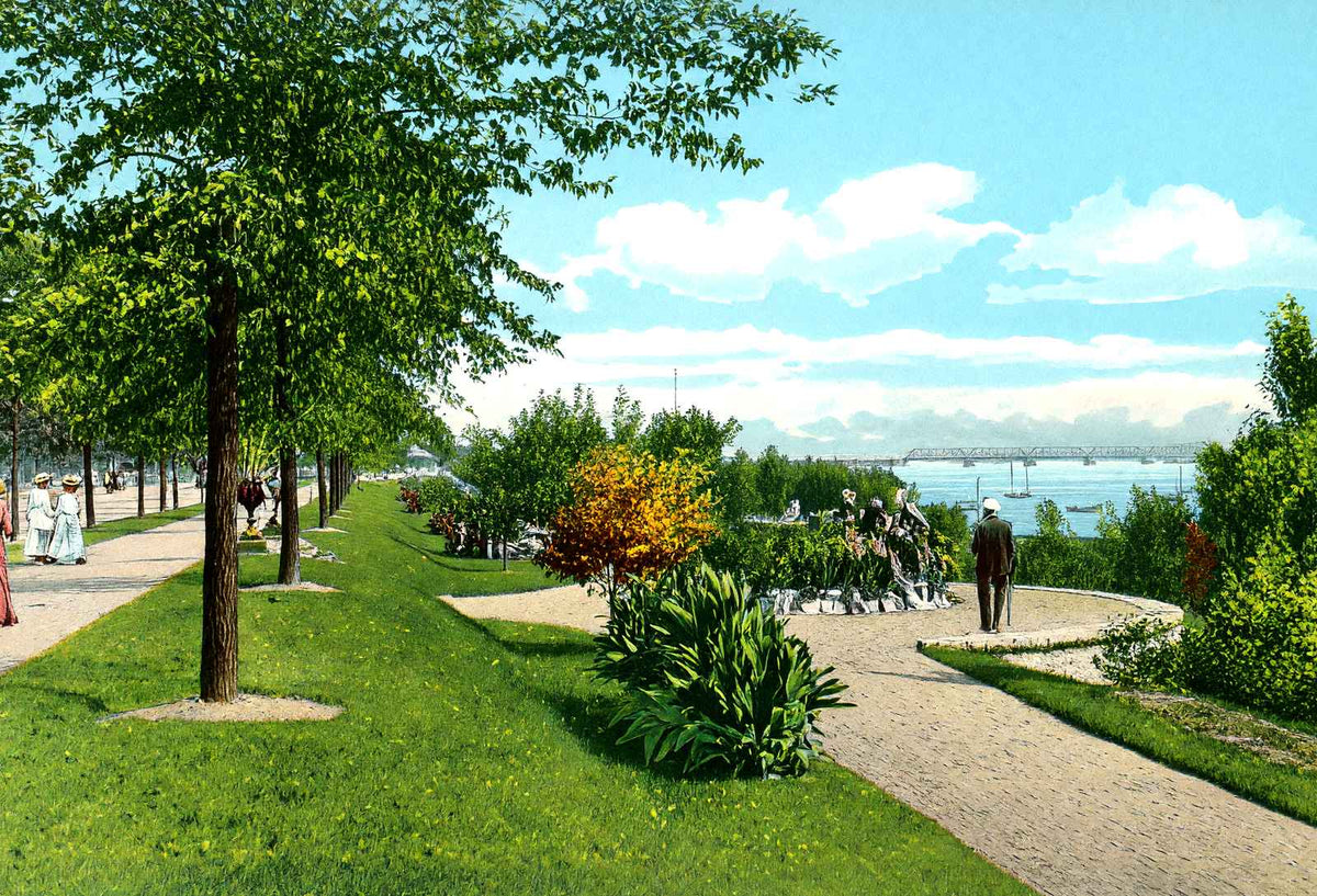 Riverside Park Toledo Ohio in 1906 Vintage Print (7 Sizes) - Restored