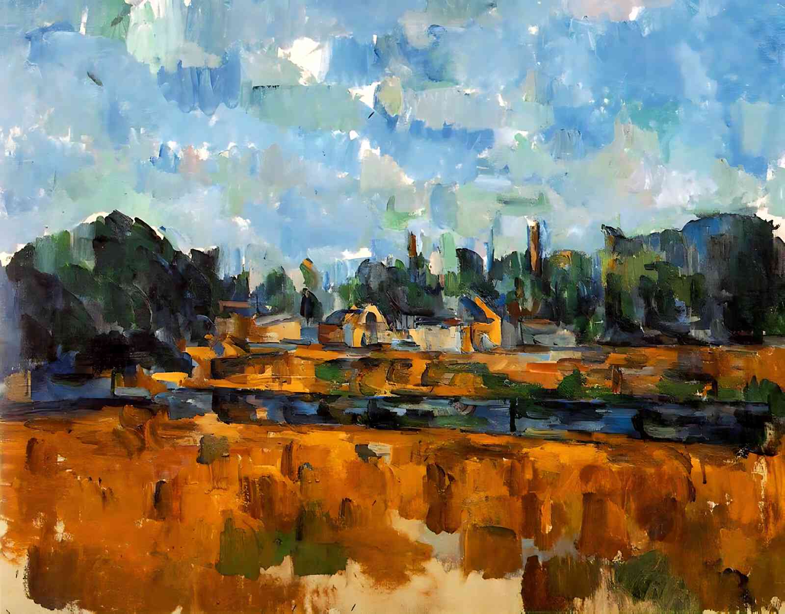 Riverbanks Painting by Paul Cezanne 8x10" Art Print - Acid Free