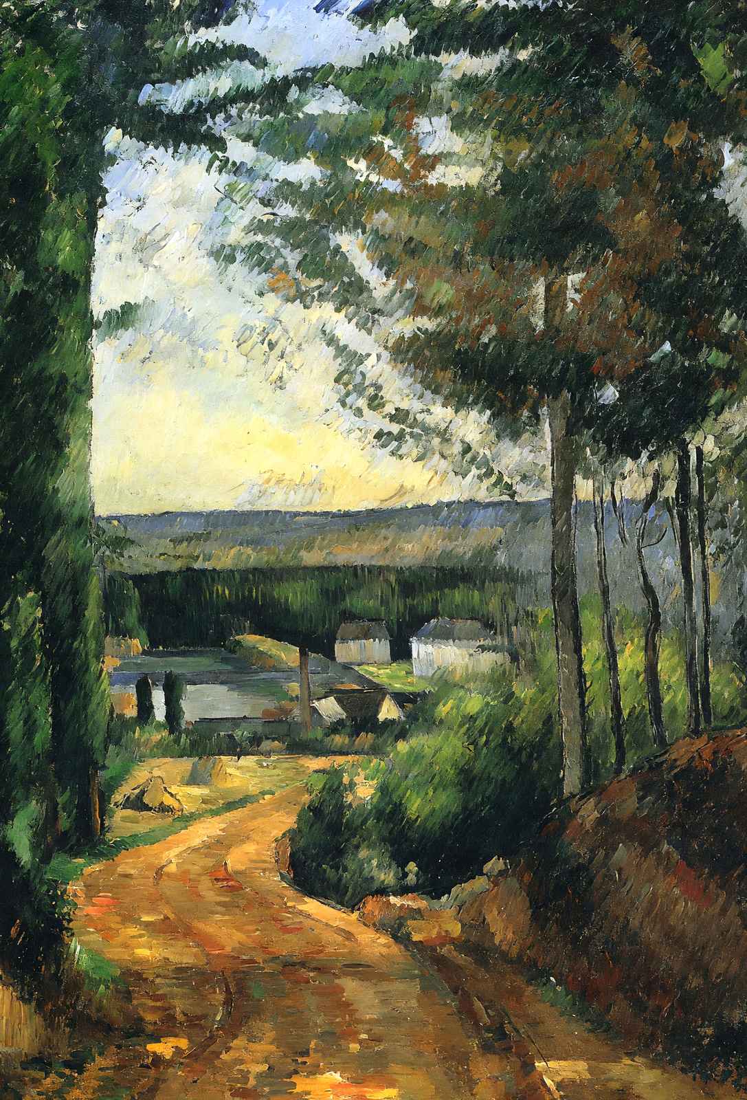 Road, Trees and Lake Fine Art Print 1882 Painting by Paul Cezanne (6 Sizes)