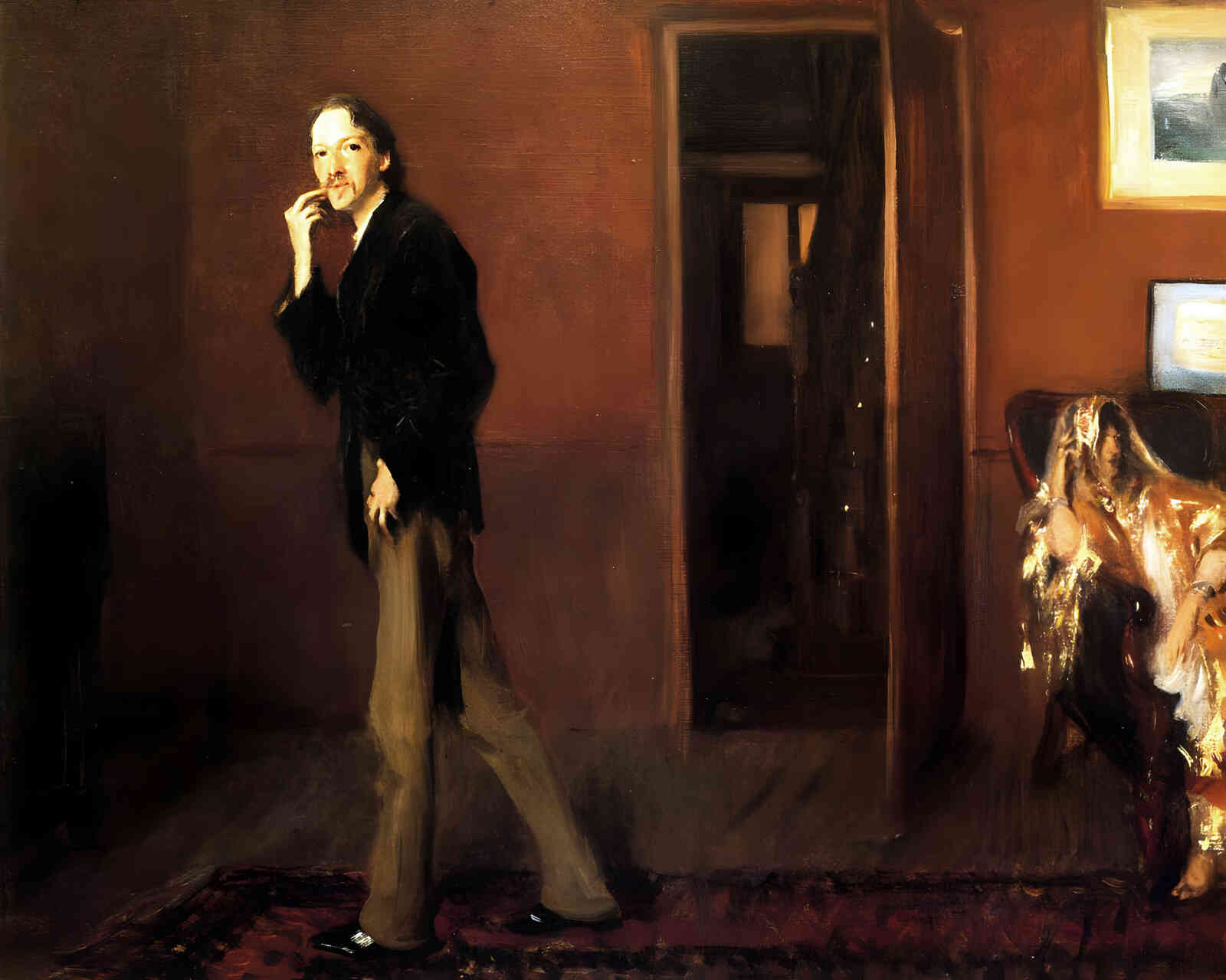 Robert Louis Stevenson and His Wife 1885 Painting by John Singer Sargent 8x10" Art Print