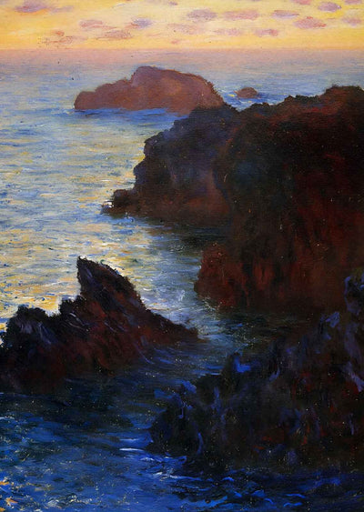 Rocky Point at Port-Goulphar 1886 Painting by Claude Monet Art Print (6 Sizes)