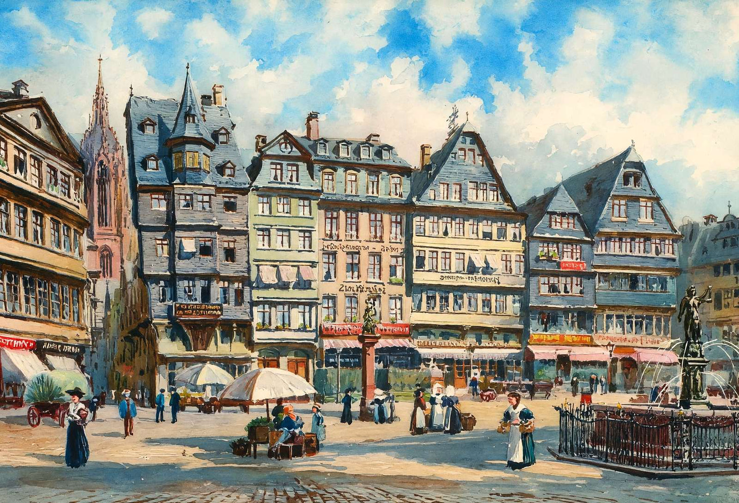 Romerberg Frankfurt Art Print (7 Sizes) - Premium Quality