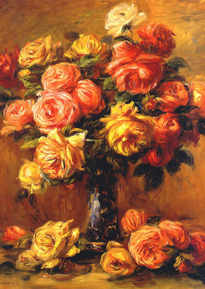 Roses in a Vase 1917 Painting by Pierre-Auguste Renoir Fine Art Print (6 Sizes)