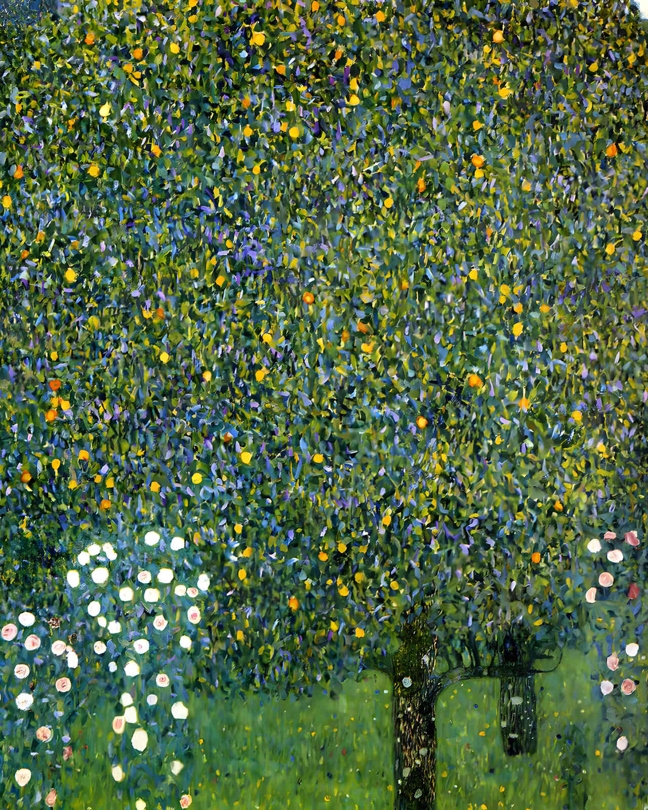 Roses Under the Trees 1905 Painting by Gustav Klimt 8x10" Art Print