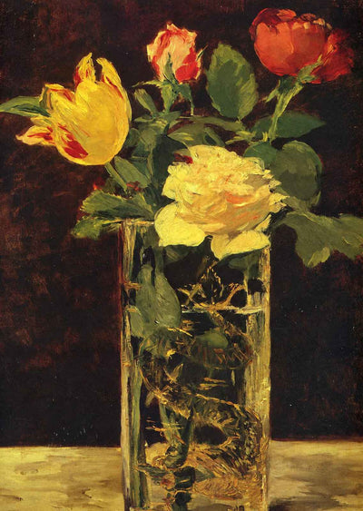 Rose and Tulip Art Print 1882 Painting by Edouard Manet (6 Sizes) - Retouched