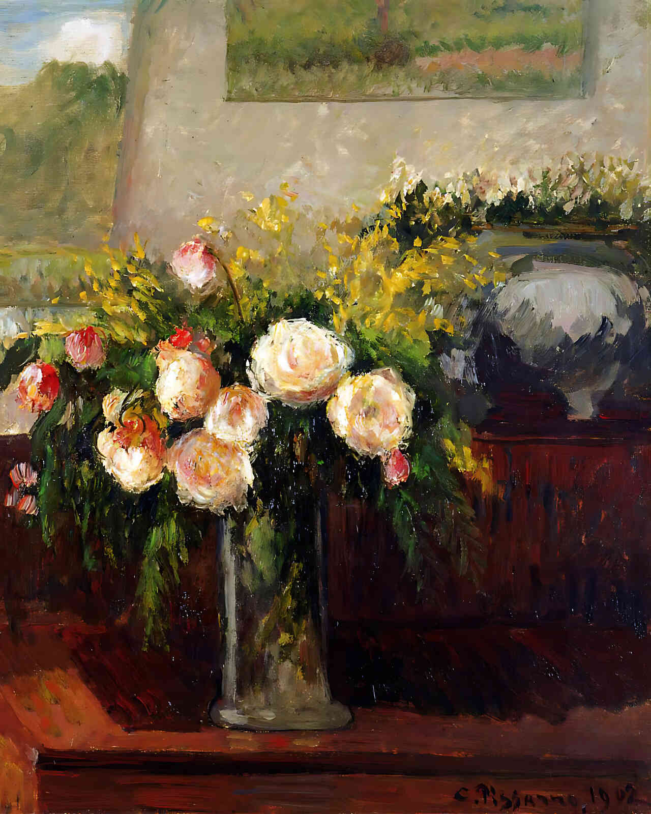 Roses of Nice Painting by Camille Pissarro 8x10" Art Print (Archival Paper)