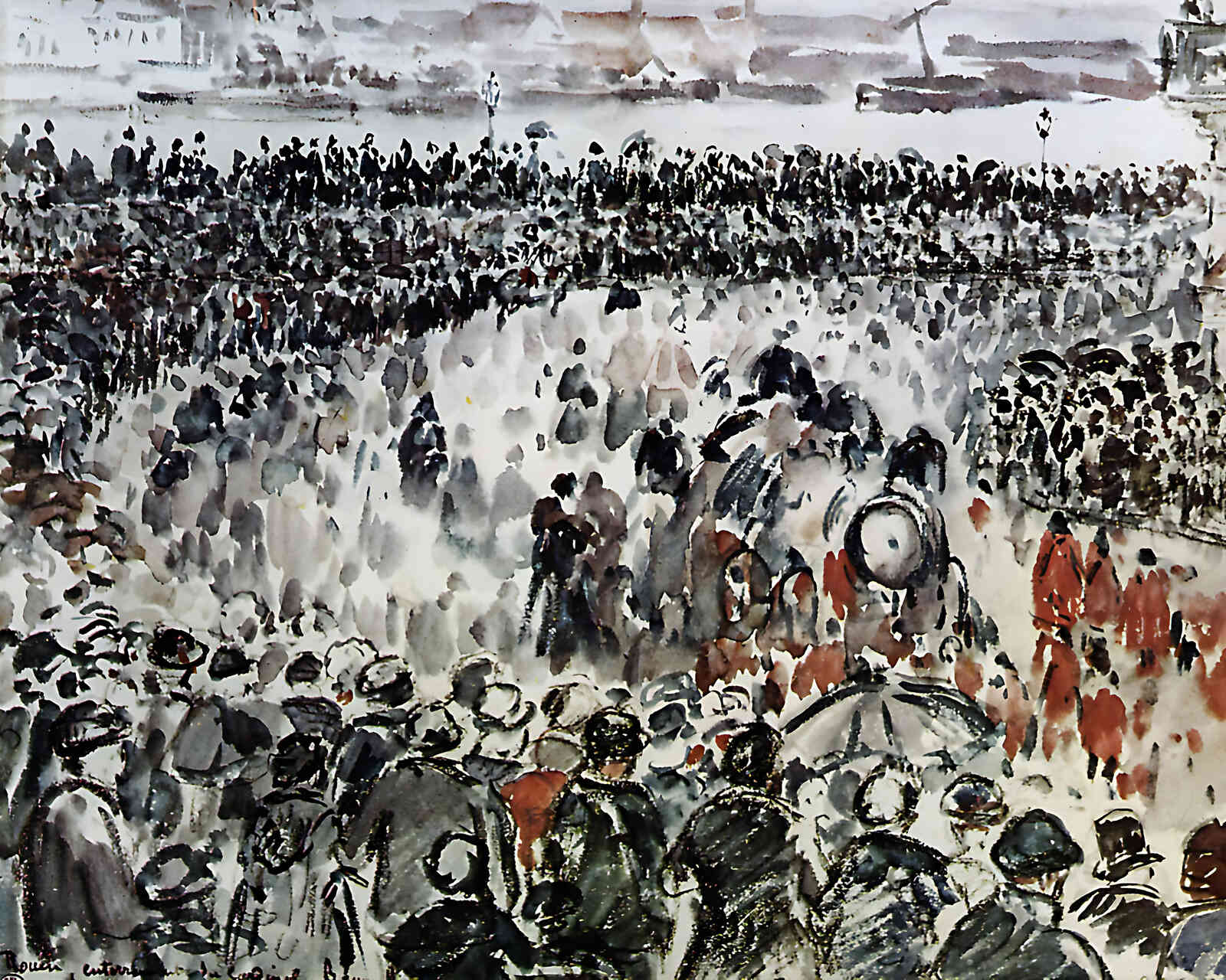 Rouen Burial of Cardinal Bonnechose by Camille Pissarro 8x10" Art Print