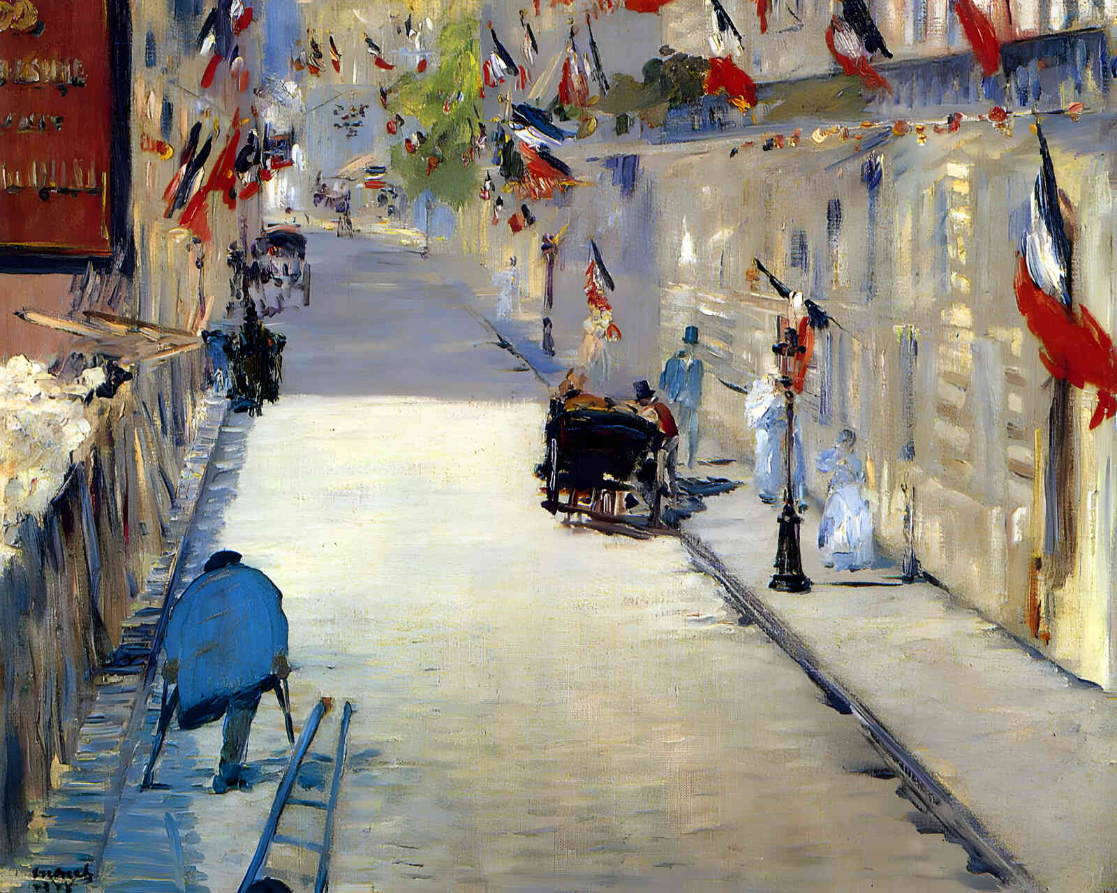 Rue Mosnier Decorated with Flags 1878 Painting by Edouard Manet 8x10" Art Print