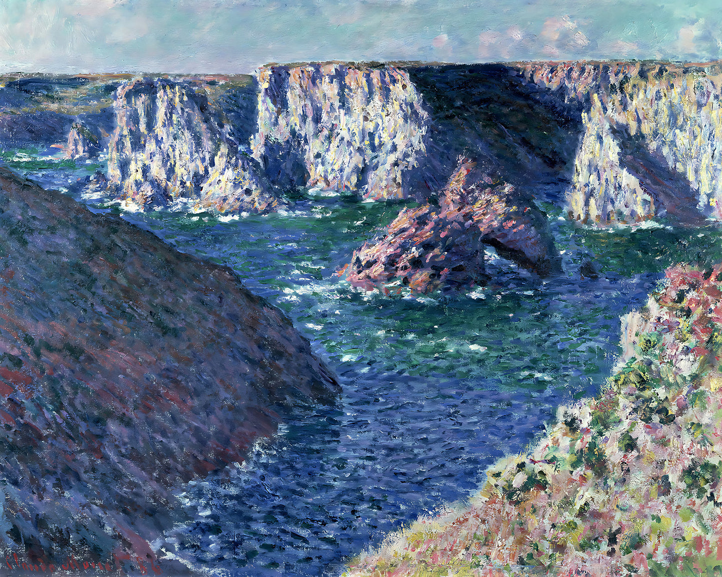 Rocks at Belle-Ile Painting by Claude Monet 8x10" Art Print