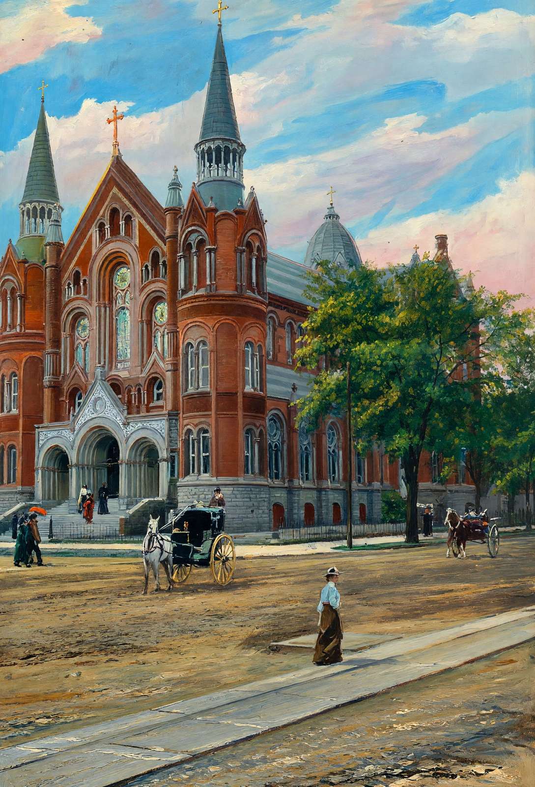 Sacred Heart Church Augusta GA in 1905 Art Print (7 Sizes) - Retouched