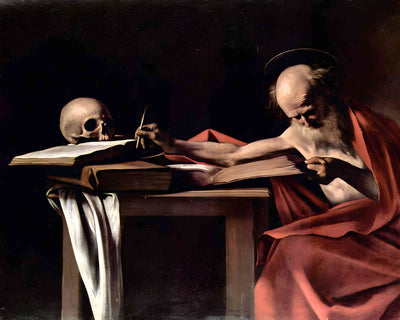 Saint Jerome Writing 1605 Painting by Caravaggio 8x10" Art Print