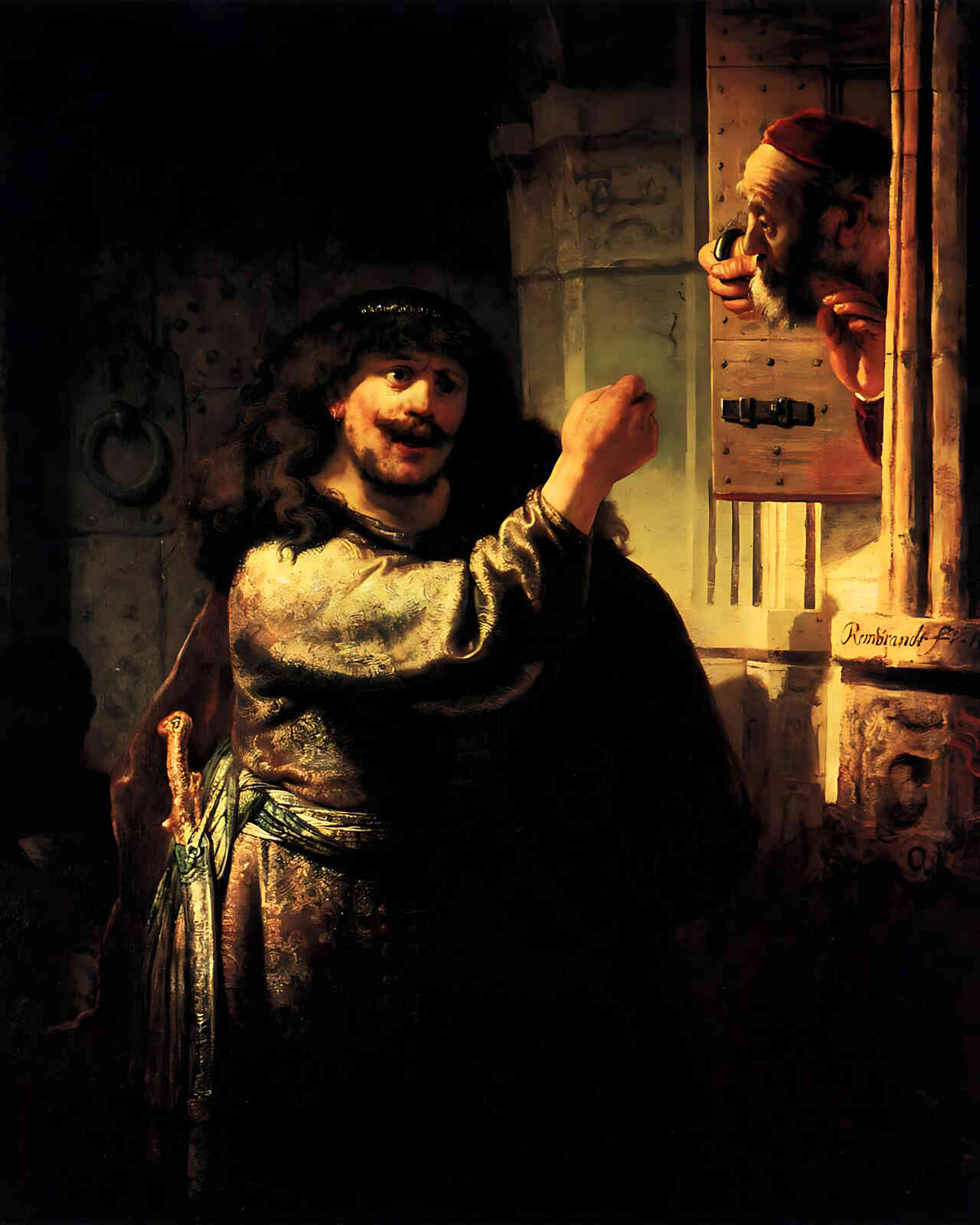 Samson Accusing His Father in Law Painting by Rembrandt 8x10" Art Print