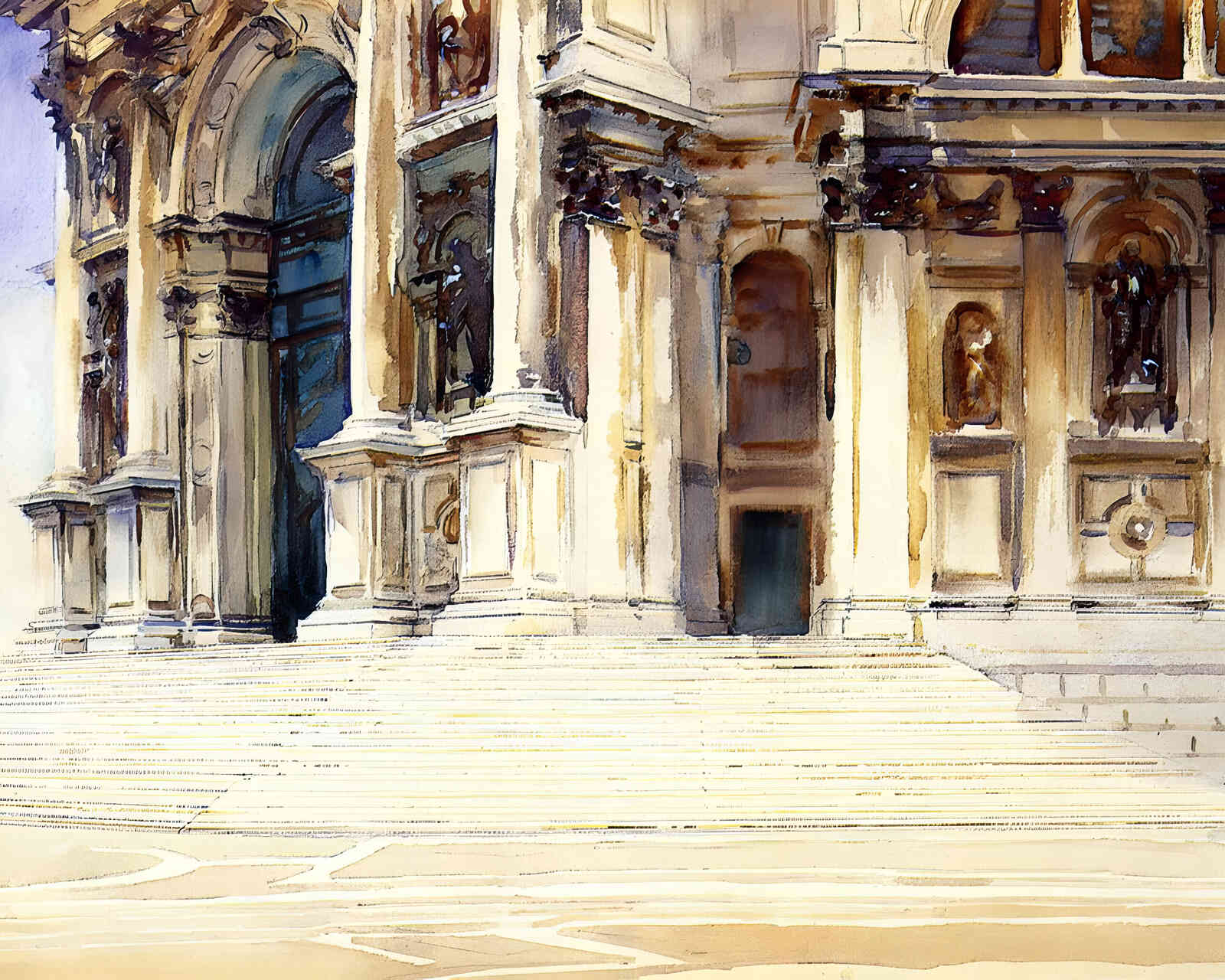 Santa Maria Della Salute  Painting by John Singer Sargent 8x10" Art Print
