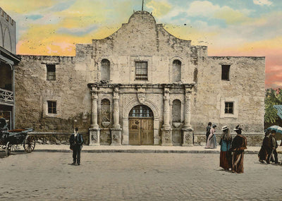 The Alamo in 1905 Vintage Print (7 Sizes) - Archival Paper