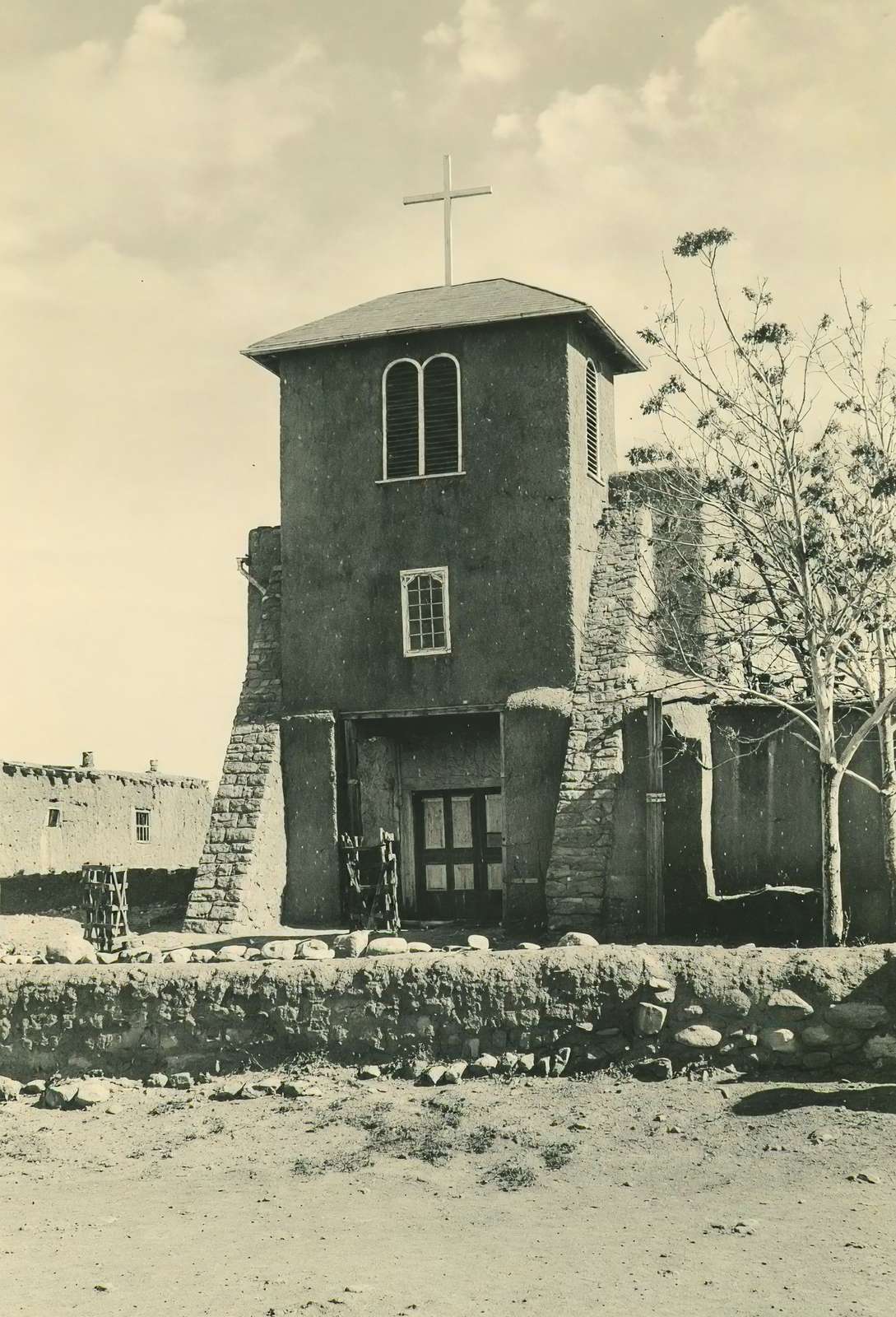 San Miguel Church Santa Fe NM in 1906 Vintage Print (7 Sizes)
