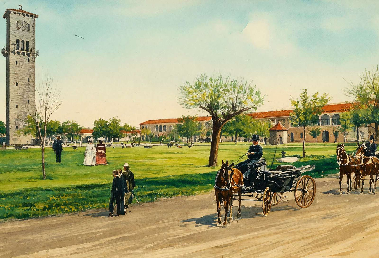 Fort Sam Houston Government Tower in 1905 Art Print (7 Sizes) - Premium Quality