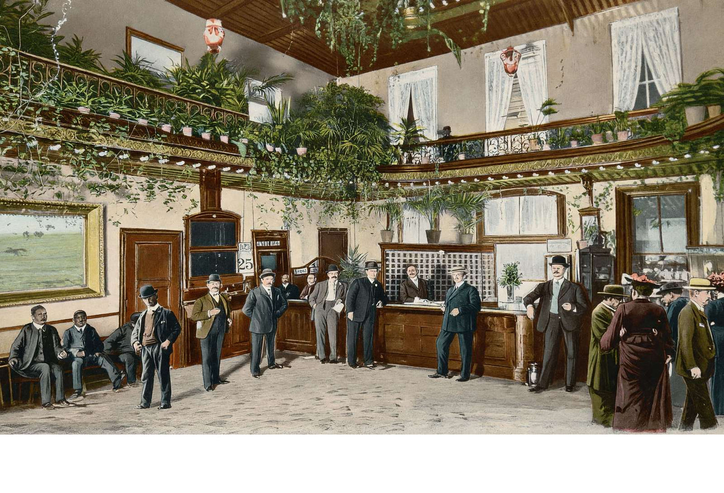 Office of Menger Hotel San Antonio in 1906 Vintage Print (7 Sizes)