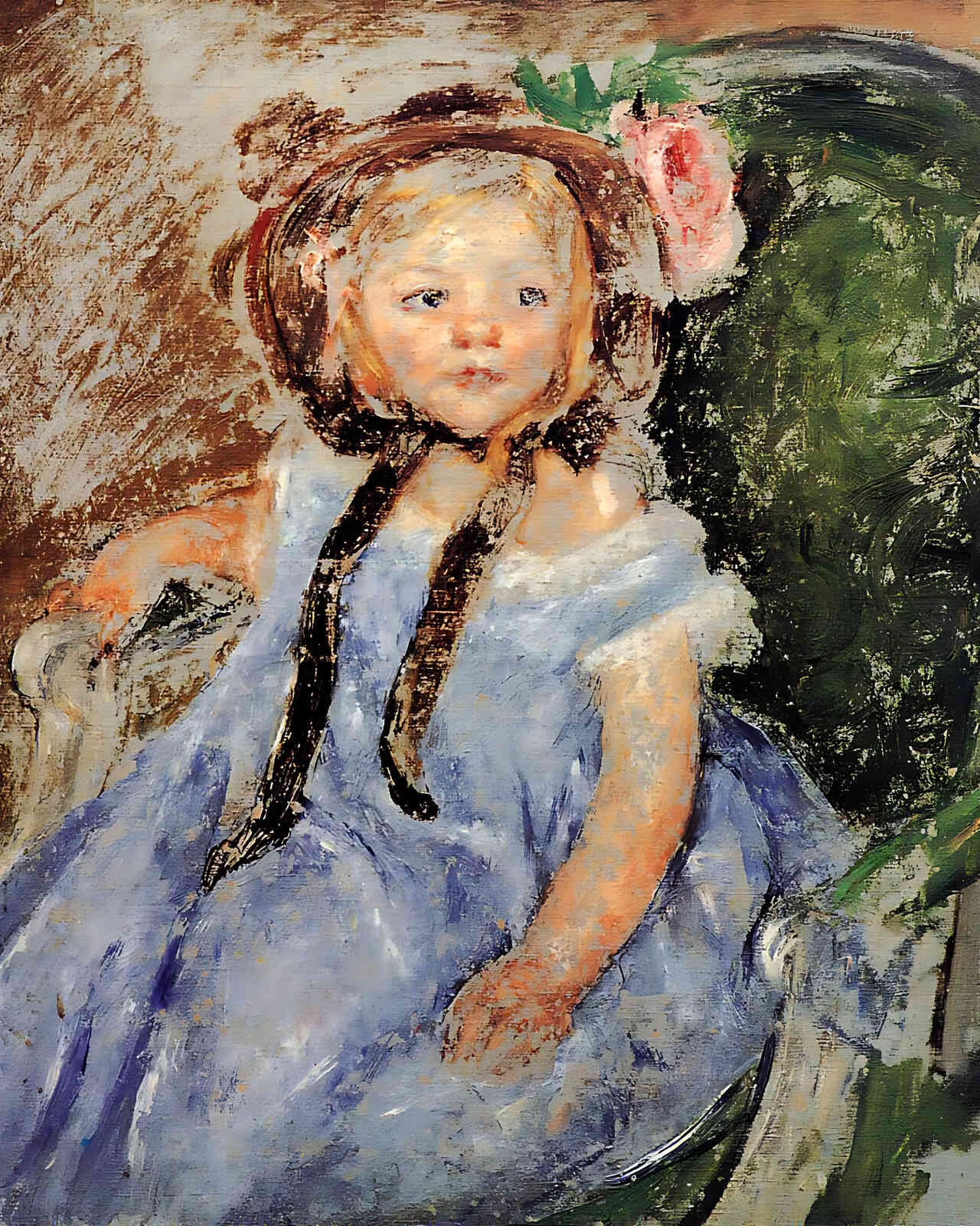 Sara in Dark Bonnet with Right Hand on Arm of Chair 8x10" Print (Archival Paper)