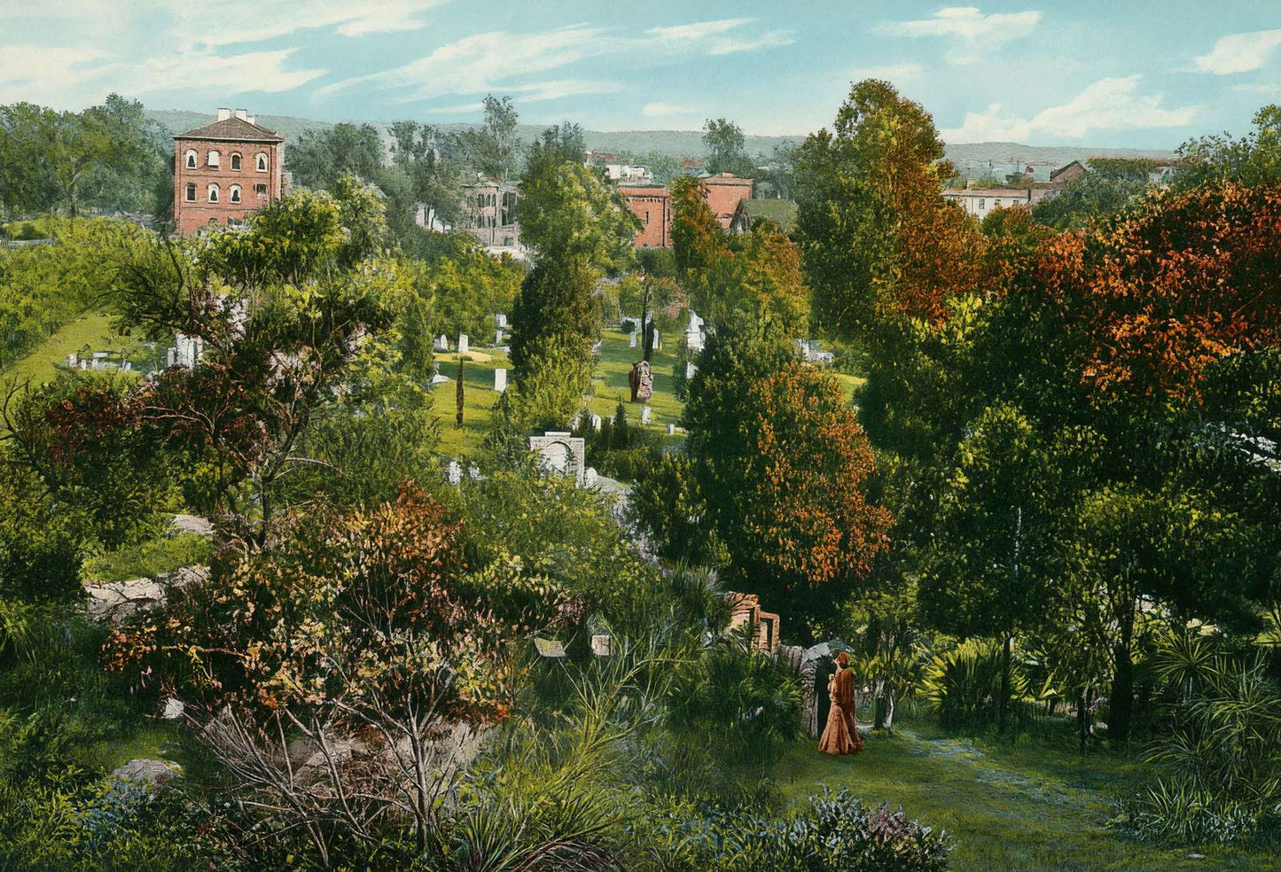 Colonial Park Savannah GA in 1905 Vintage Print (7 Sizes) - Retouched