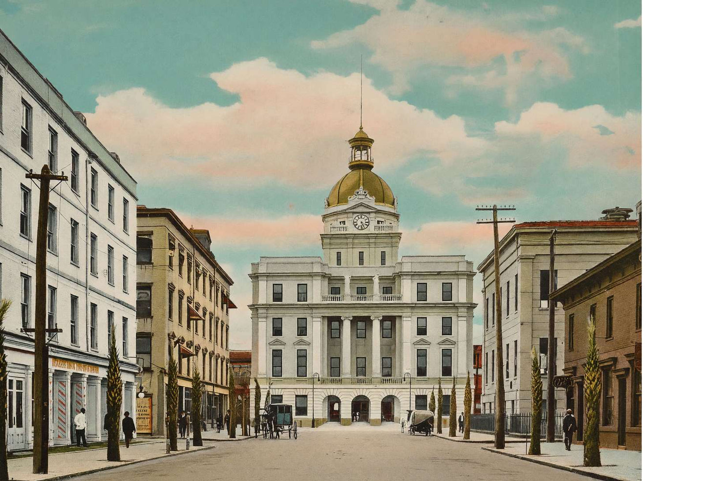Bull Street Savannah GA in 1905 Vintage Print (7 Sizes) - Premium Quality