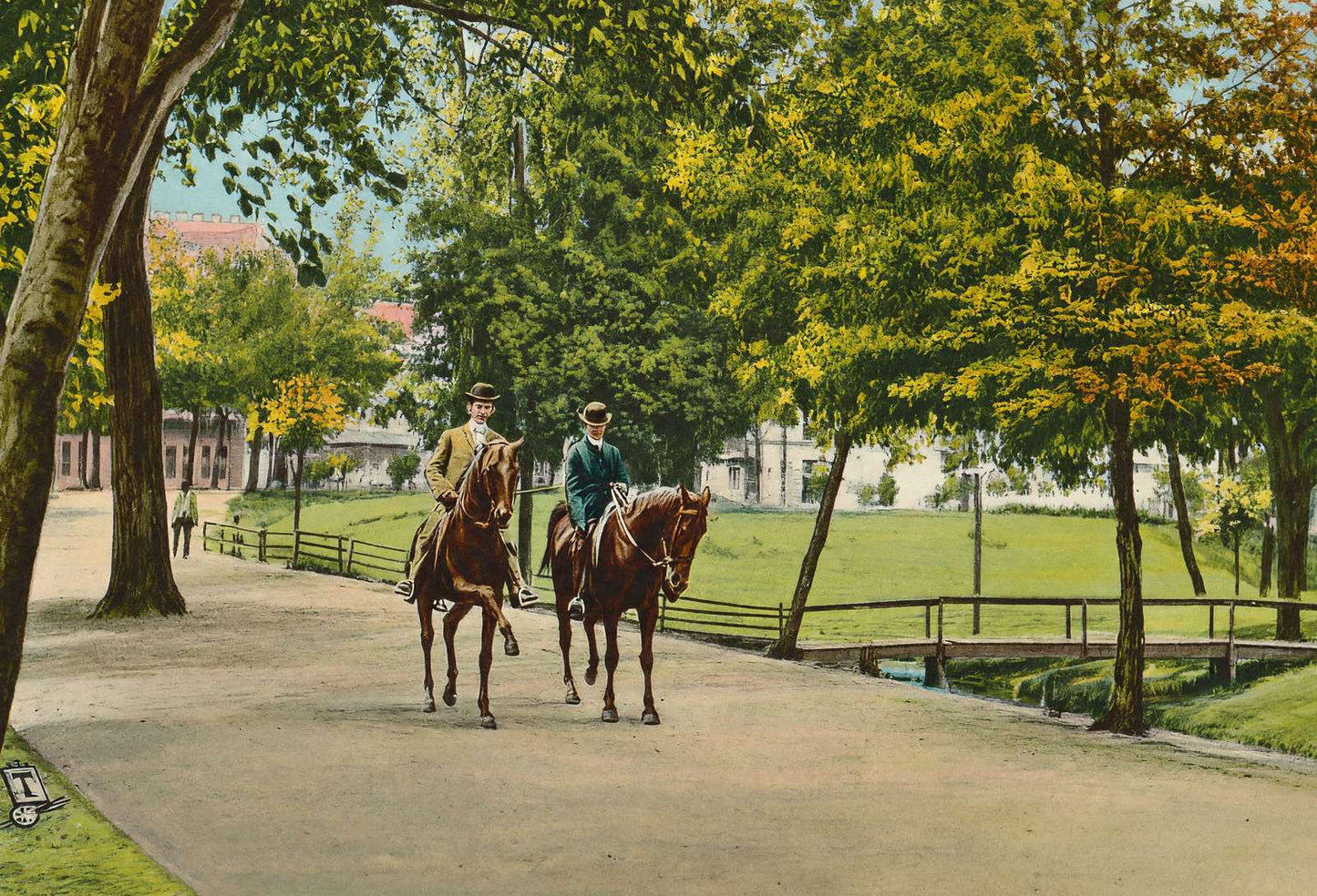 Scene in City Park Dallas in 1908 Vintage Print (7 Sizes) - Retouched