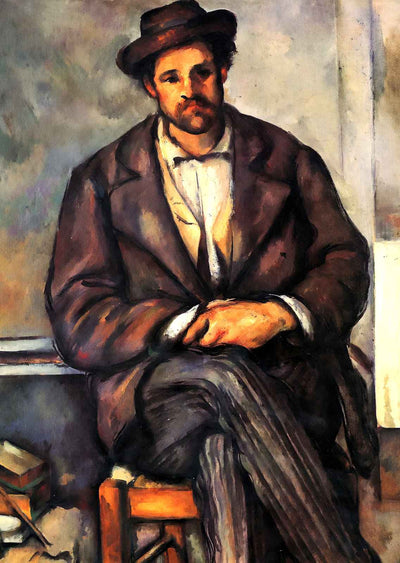 Seated Peasant Art Print 1900 Painting by Paul Cezanne (6 Sizes) - High Quality