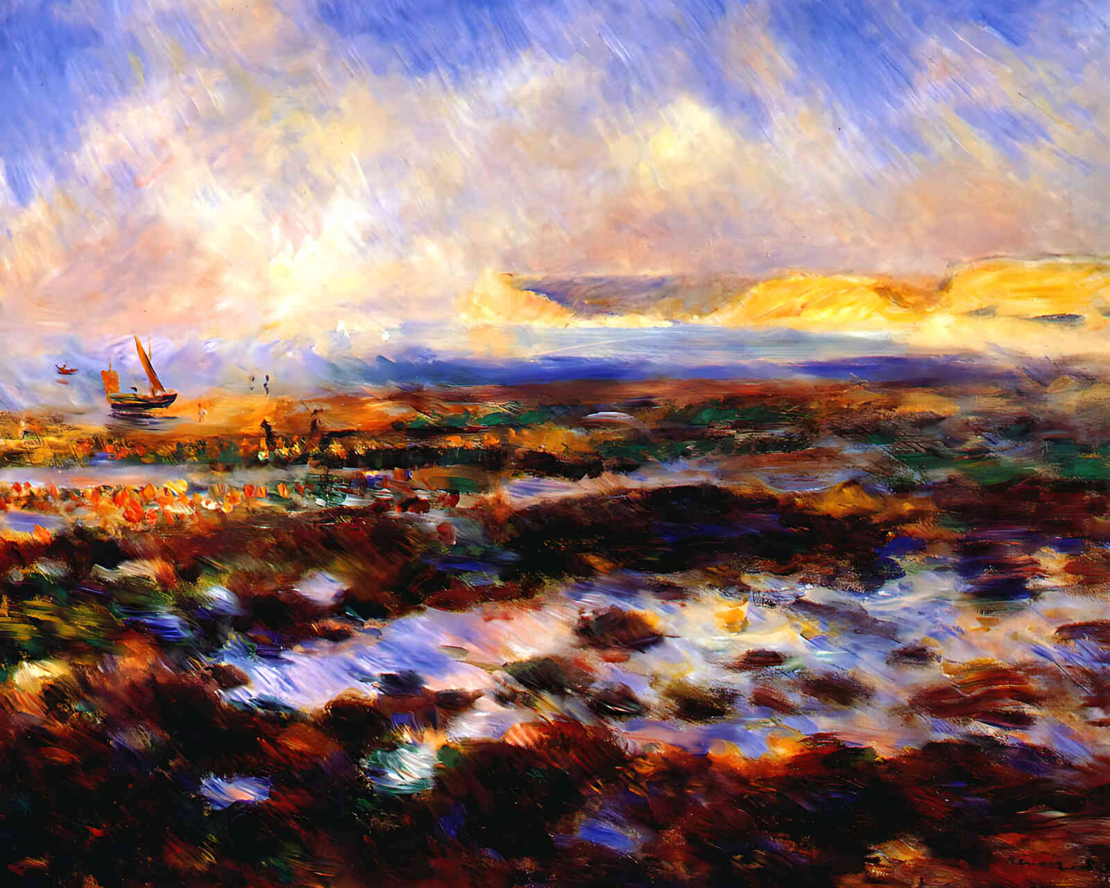 Seascape Painting by Pierre-Auguste Renoir 8x10" Art Print - Acid Free