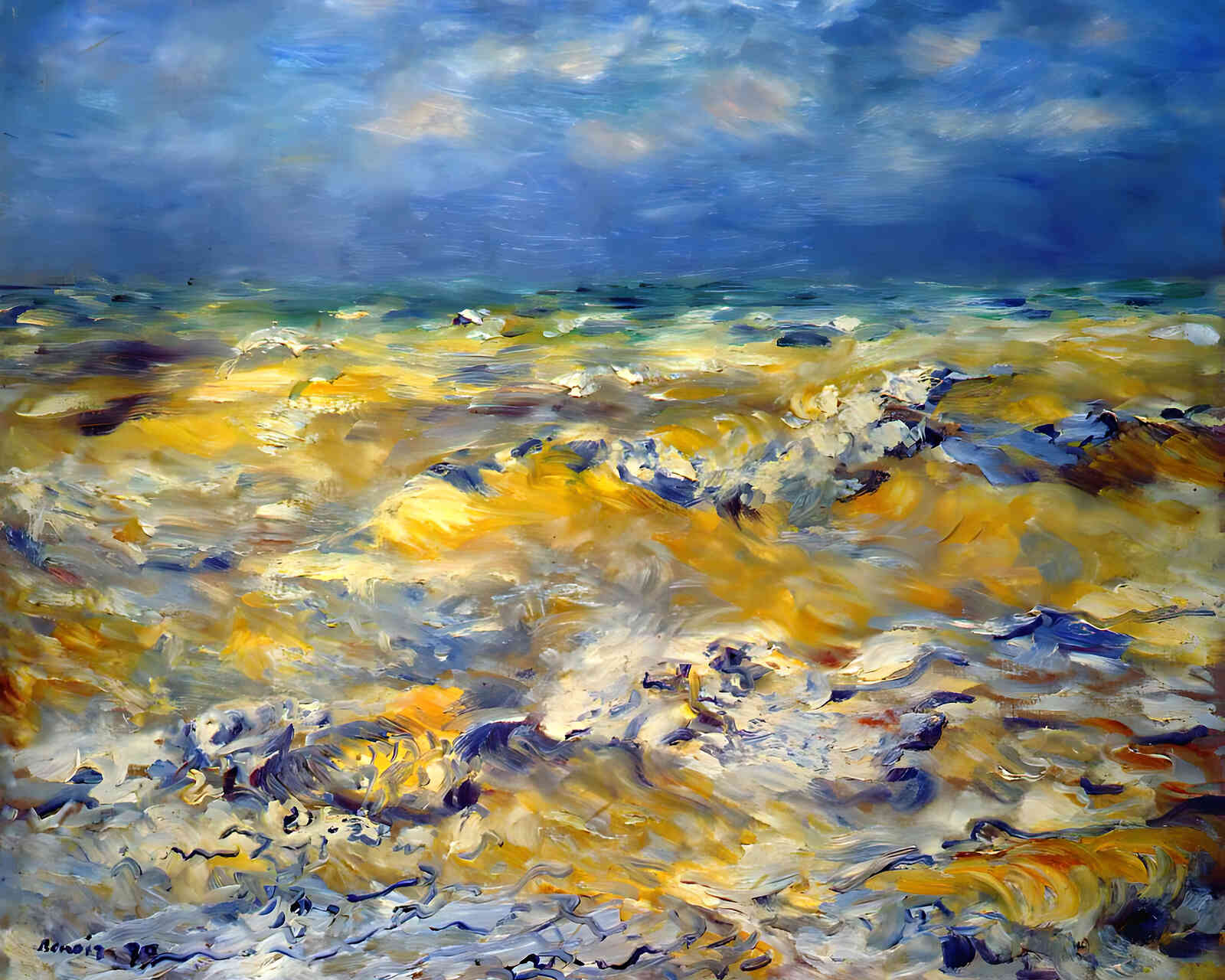 Seascape Near Berneval Painting by Pierre-Auguste Renoir 8x10" Art Print