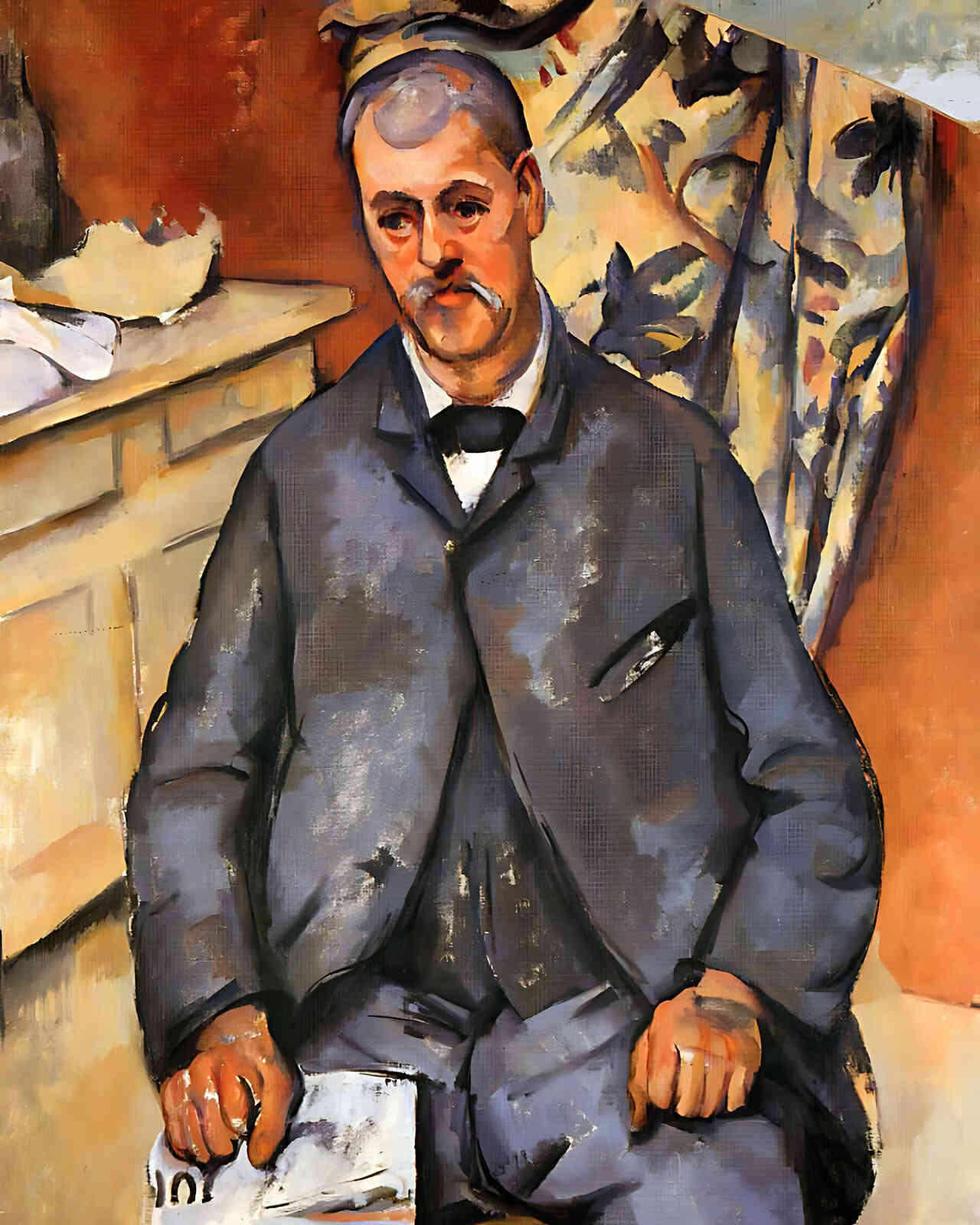 Seated Man Painting by Paul Cezanne 8x10" Art Print (Premium Print)