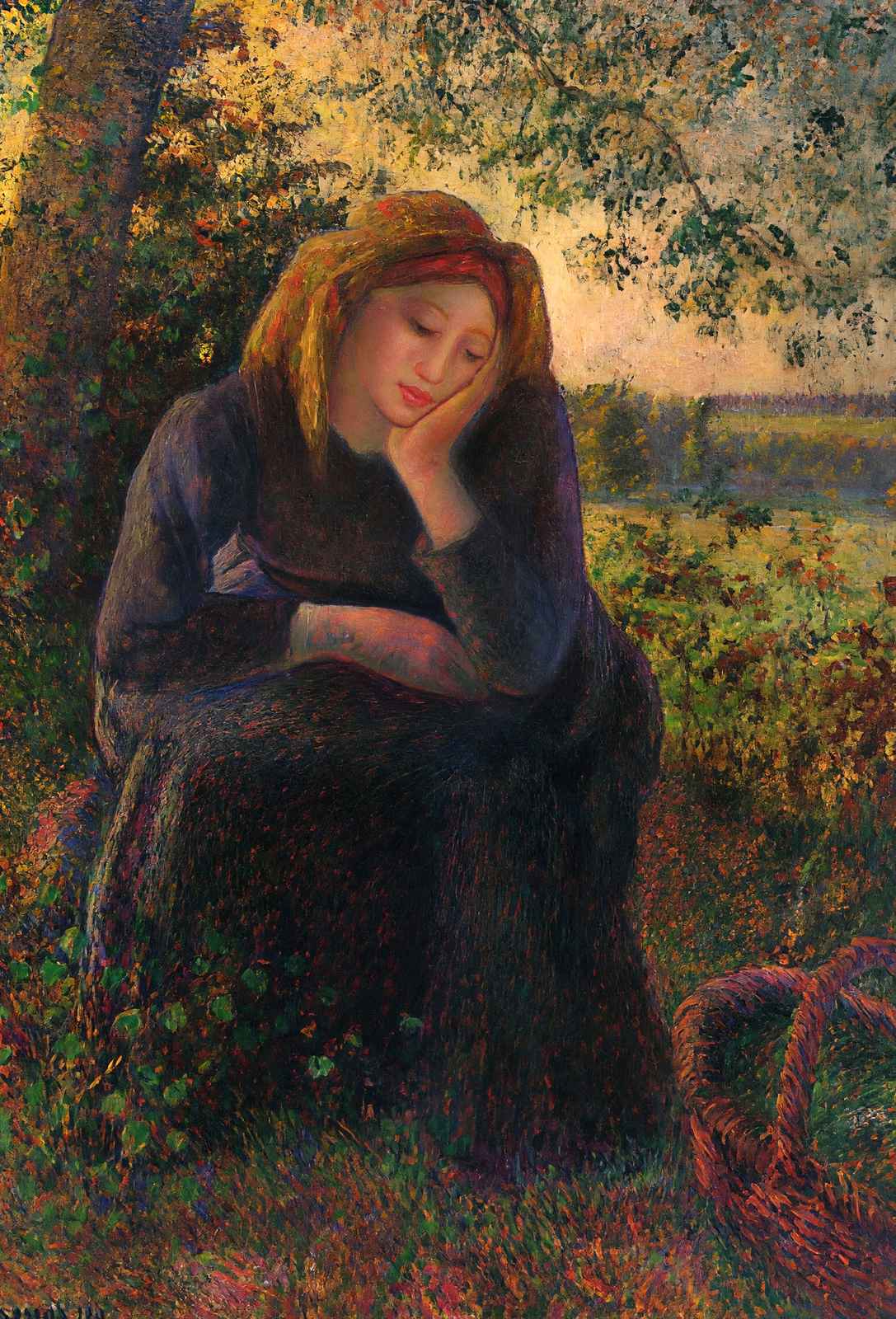 Seated Peasant 1892 Painting by Camille Pissarro Fine Art Print (6 Sizes)