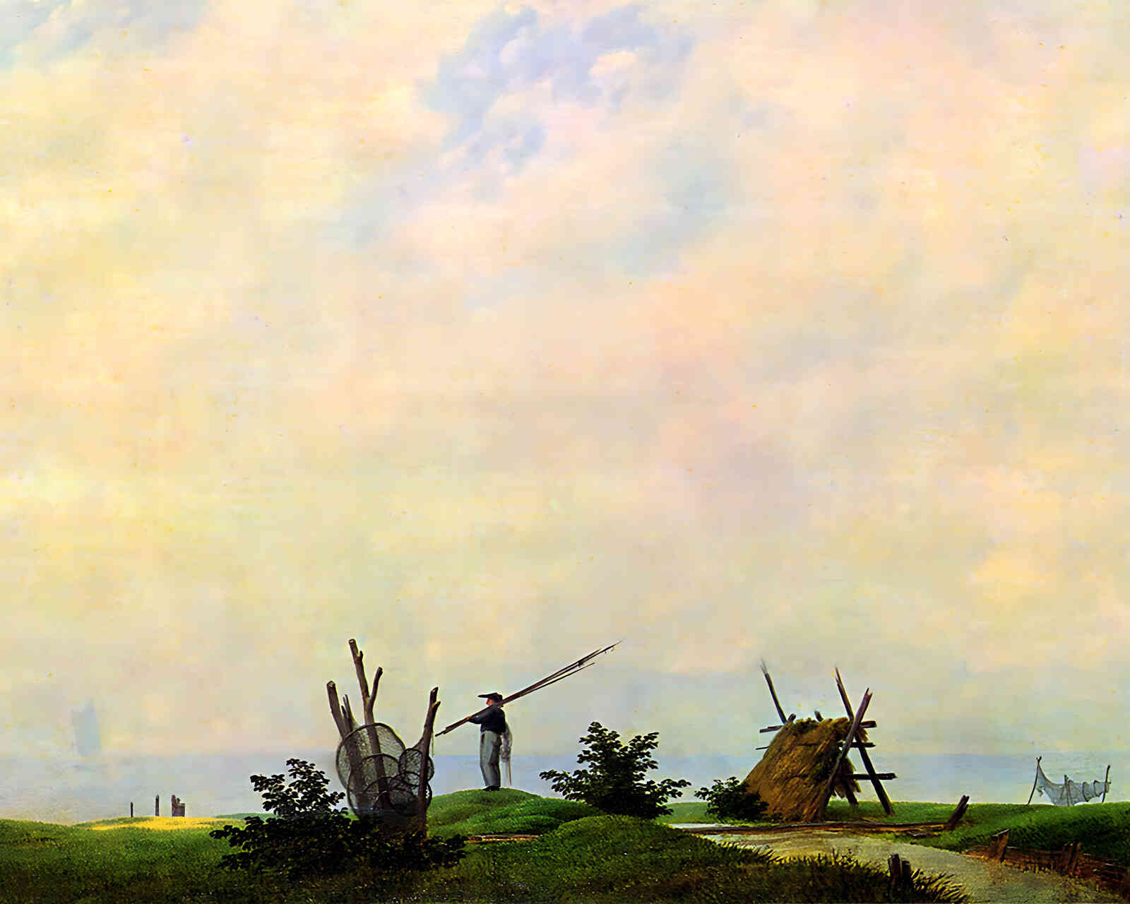 Sea Beach with Fisherman (the Fisherman) by Caspar David Friedrich 8x10" Print