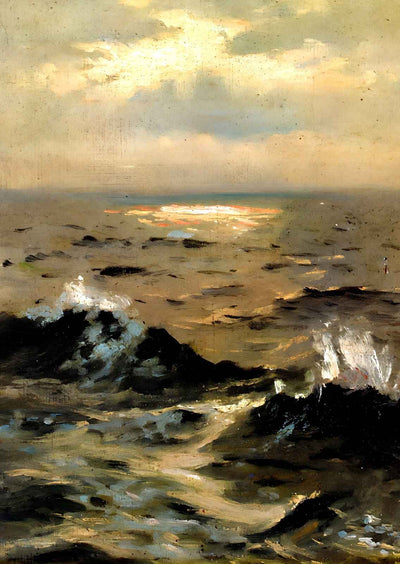 Seascape 1875 Painting by John Singer Sargent Art Print (6 Sizes) - Retouched
