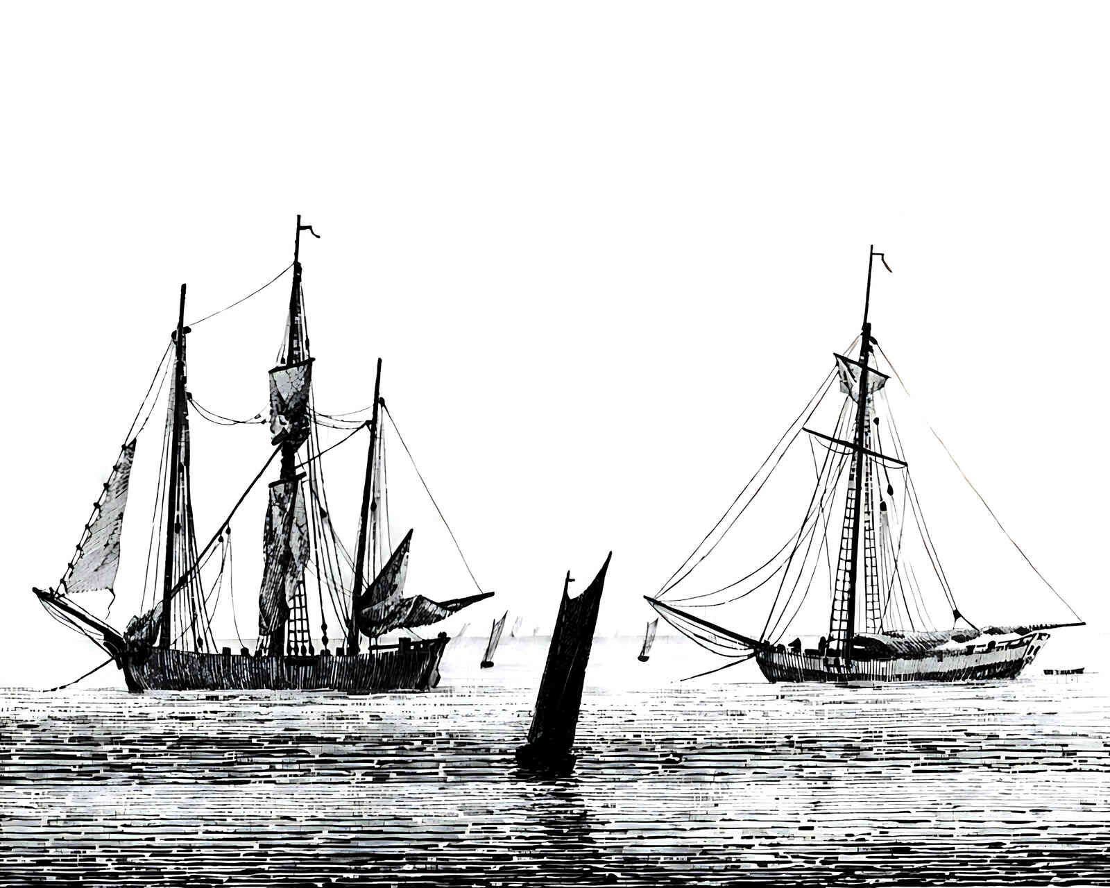 Sea with Ships Painting by Caspar David Friedrich 8x10" Art Print - Acid Free