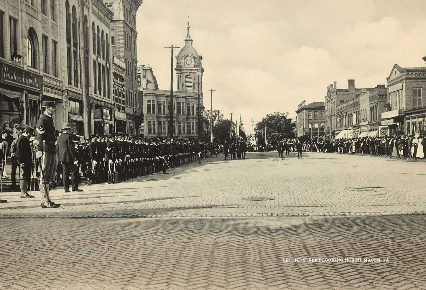 Second Street Looking North Macon GA in 1904 Vintage Print (7 Sizes)