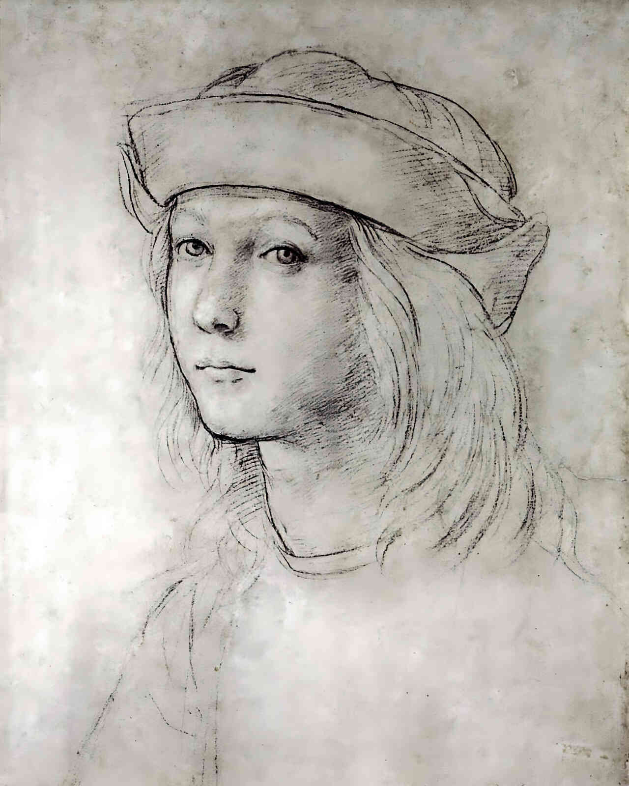 Self Portrait Painting by Raphael 8x10" Art Print - Restored