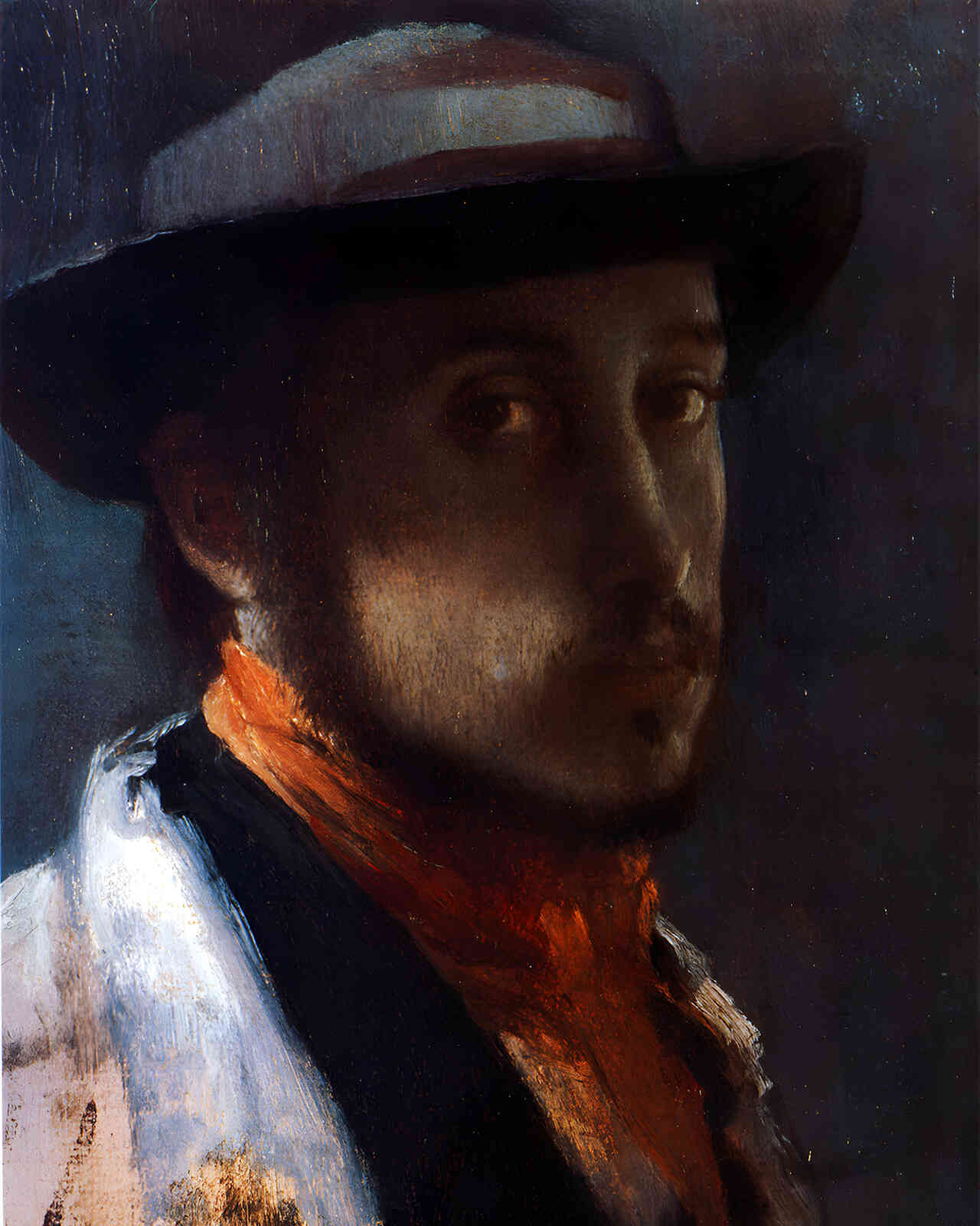 Self Portrait in a Soft Hat 1858 Painting by Edgar Degas 8x10" Art Print